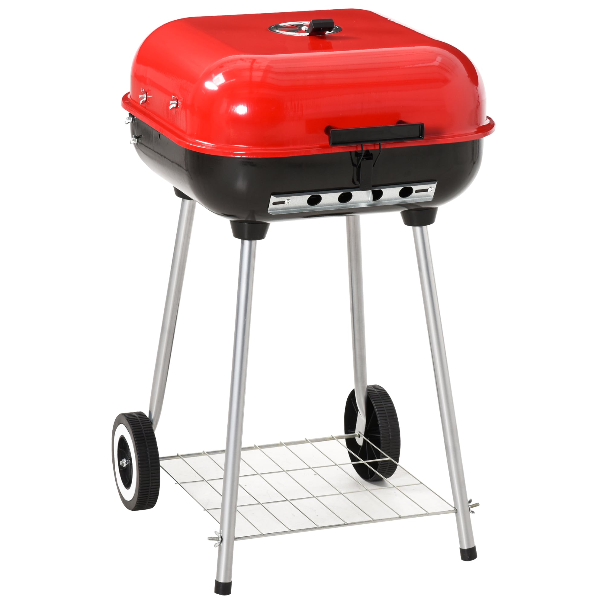 altijd onbekend open haard Outsunny 17.75-in W Red Charcoal Grill in the Charcoal Grills department at  Lowes.com