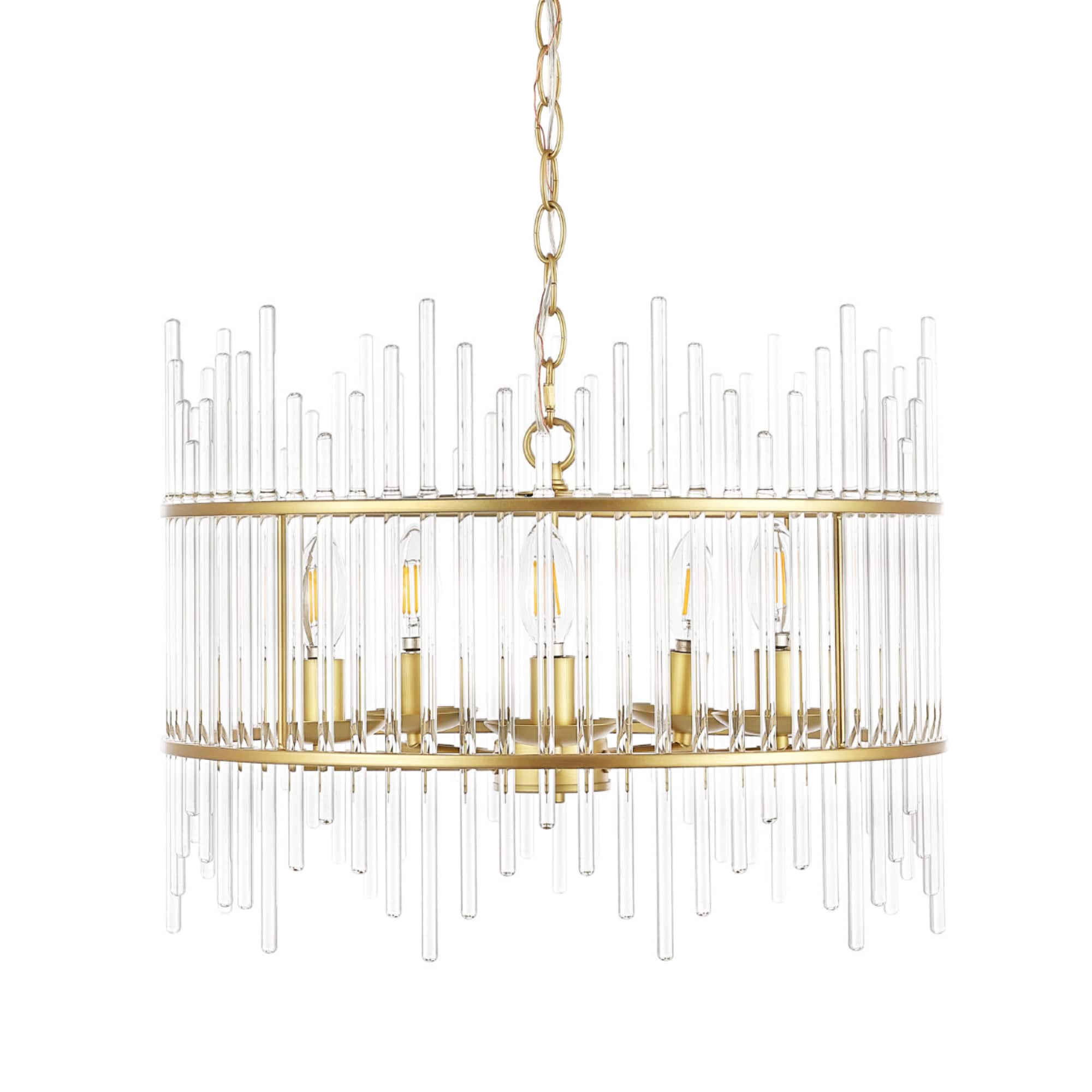GETLEDEL FX-5102-GD 5 -Light Gold Modern/contemporary For Use in Bedrooms, Dining Rooms, Foyers, Kitchens, Living Rooms Chandelier