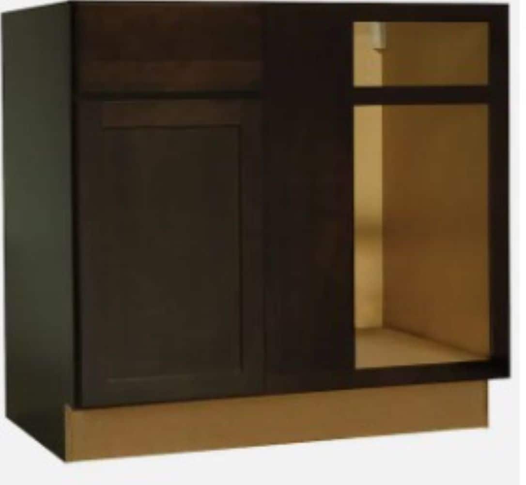 RELIABILT Parkstone 39-in W x 34.5-in H x 24-in D Espresso Blind Base Fully Assembled Plywood Cabinet Flat Panel Shaker
