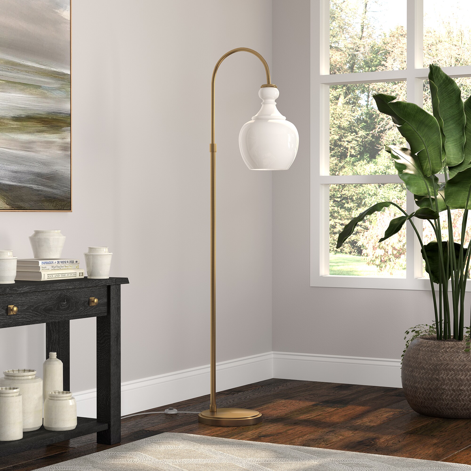Hailey Home FL1179 Verona 70-in Brushed Brass Floor Lamp