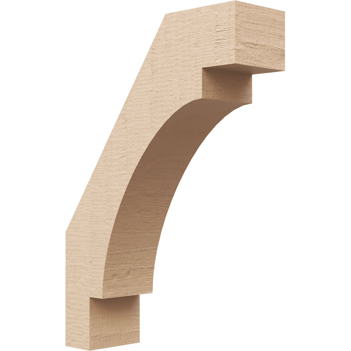Ekena Millwork BRCUR03X10X14MRCRCPR 3-in x 14-in x 10-in Primed Urethane Merced Rough Cedar Woodgrain TimberThane KneeBrace