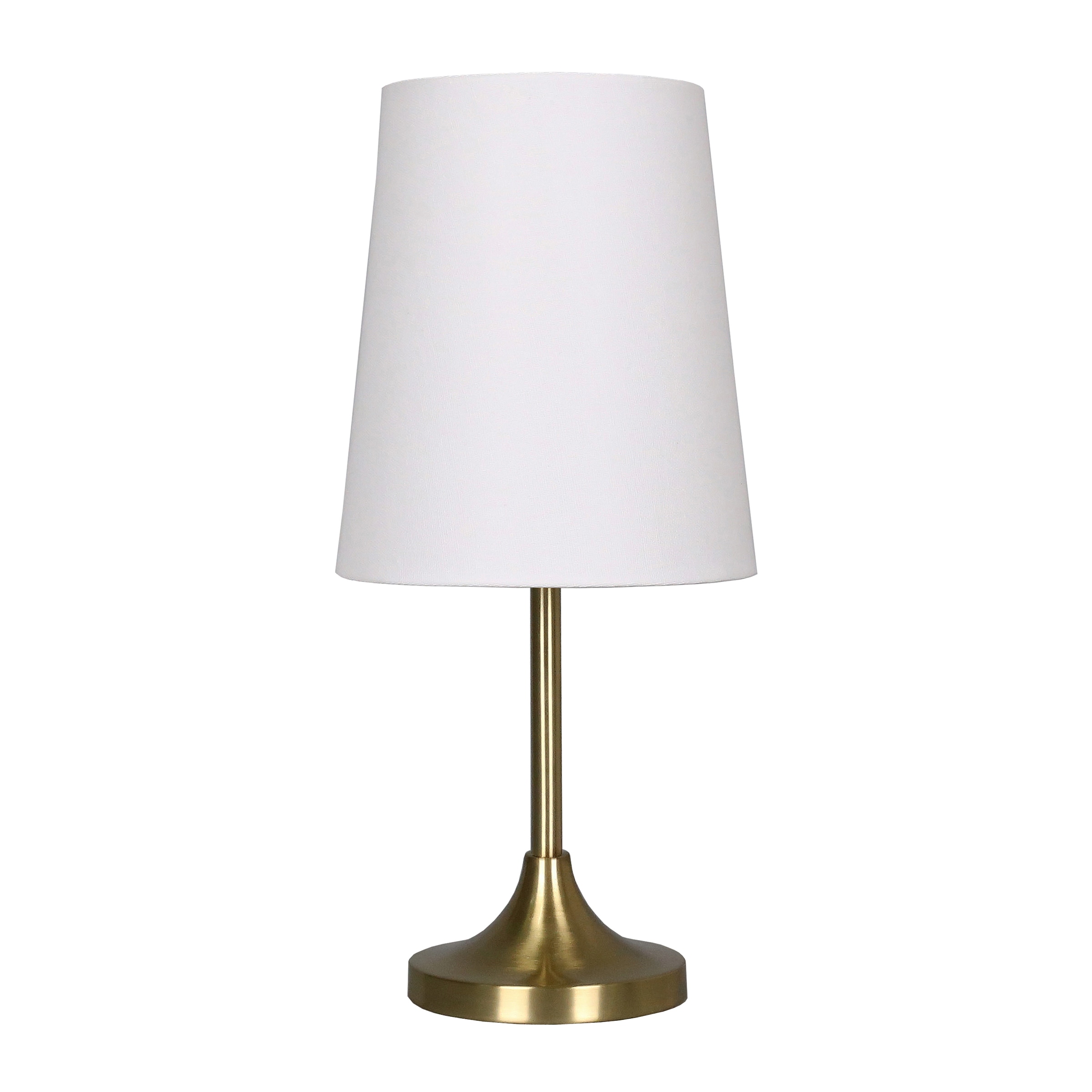 allen + roth 8149-DI 13-in Gold Stick Table Lamp with Fabric Shade