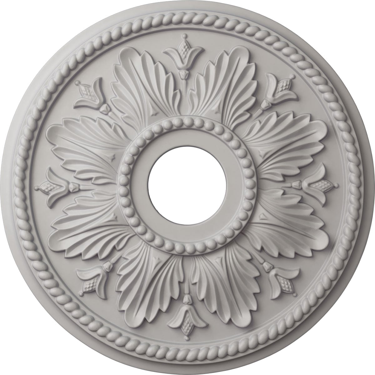 Ekena Millwork CM18ED1UWF Edinburgh 18.125-in W x 18.125-in L Painted Ultra Pure White Polyurethane Whole Ceiling Medallion