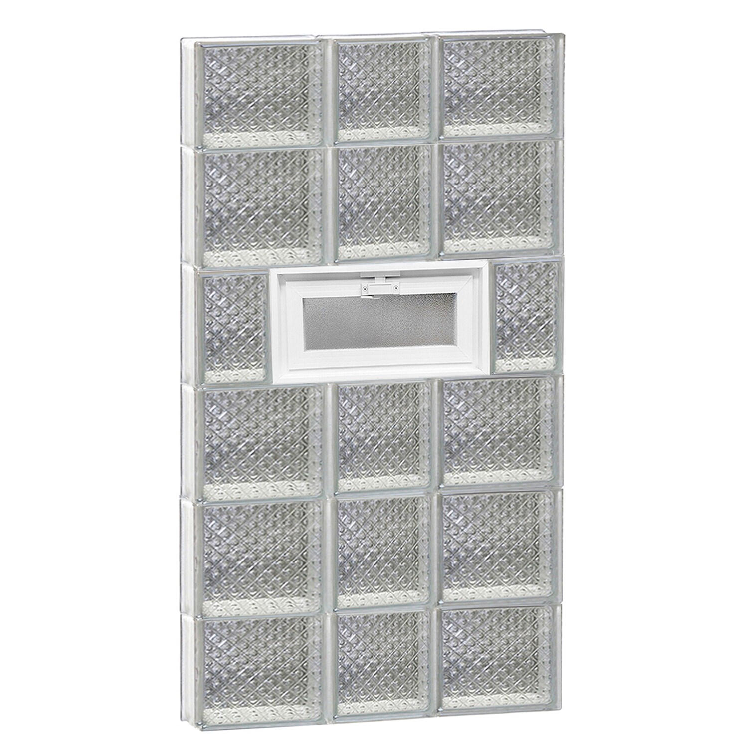 REDI2SET V2246DP Diamond Glass 21-1/4-in x 44-1/2-in Frameless Replacement Vented Glass Block Window