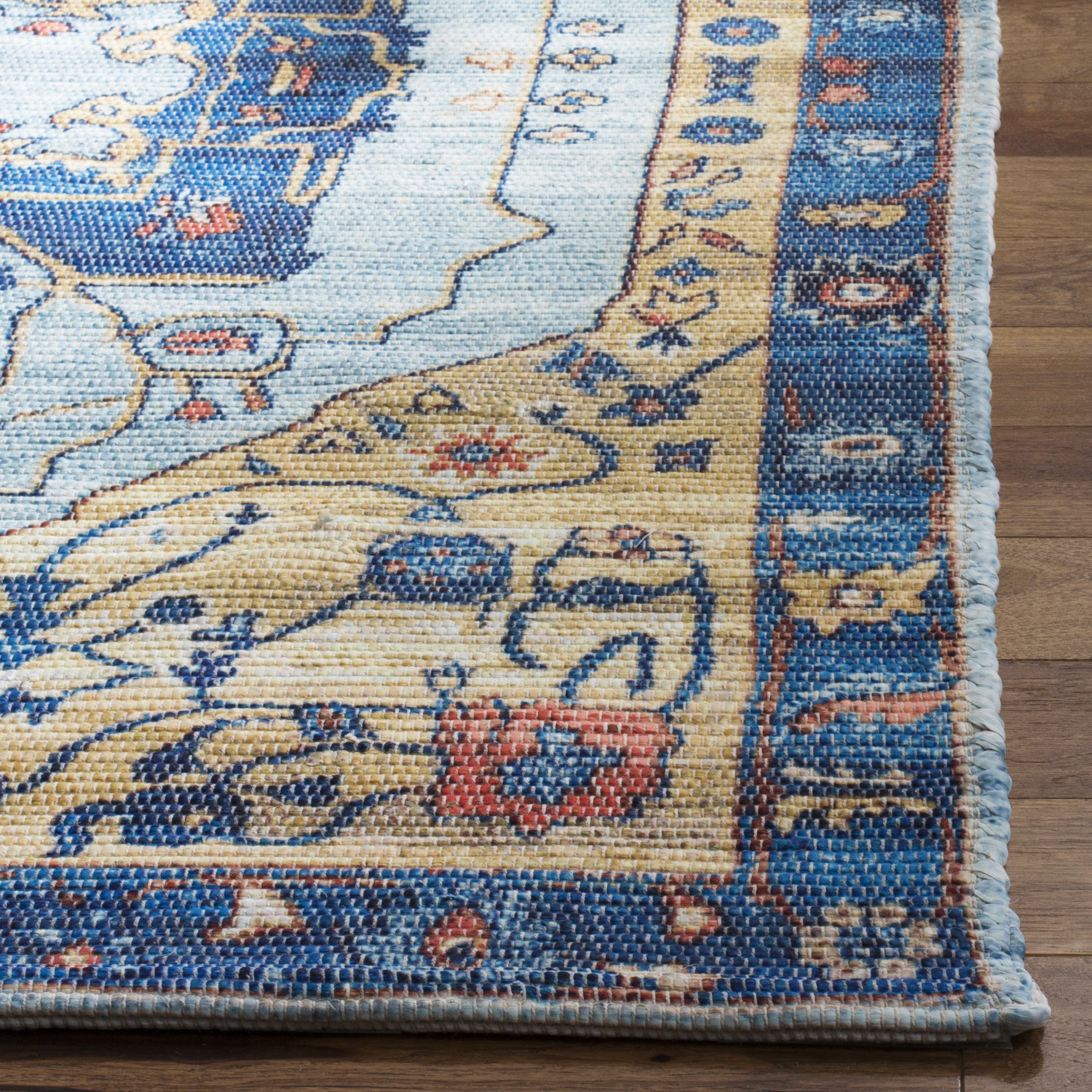 Safavieh Saffron Blue and Beige Wool Area Rug