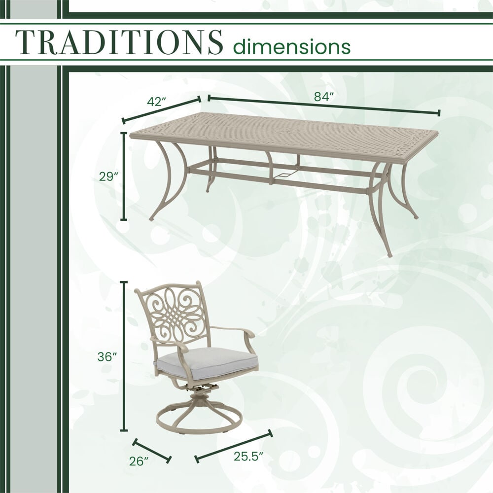 Hanover TRADDNSD9PCSW8-BE Patio-Dining-Sets - View #3