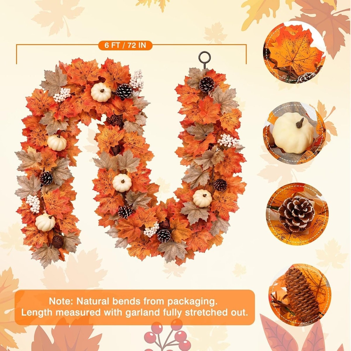 ZXQJRAQ JIA1-A9704F Artificial-Thanksgiving-Wreaths - View #3