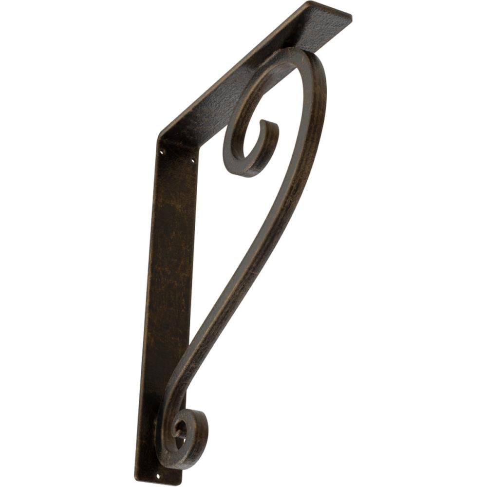 Ekena Millwork BKTM02X12X15TEDABS Edwards 12-in x 2-in x 15-in Antique brass Wrought iron Countertop support bracket