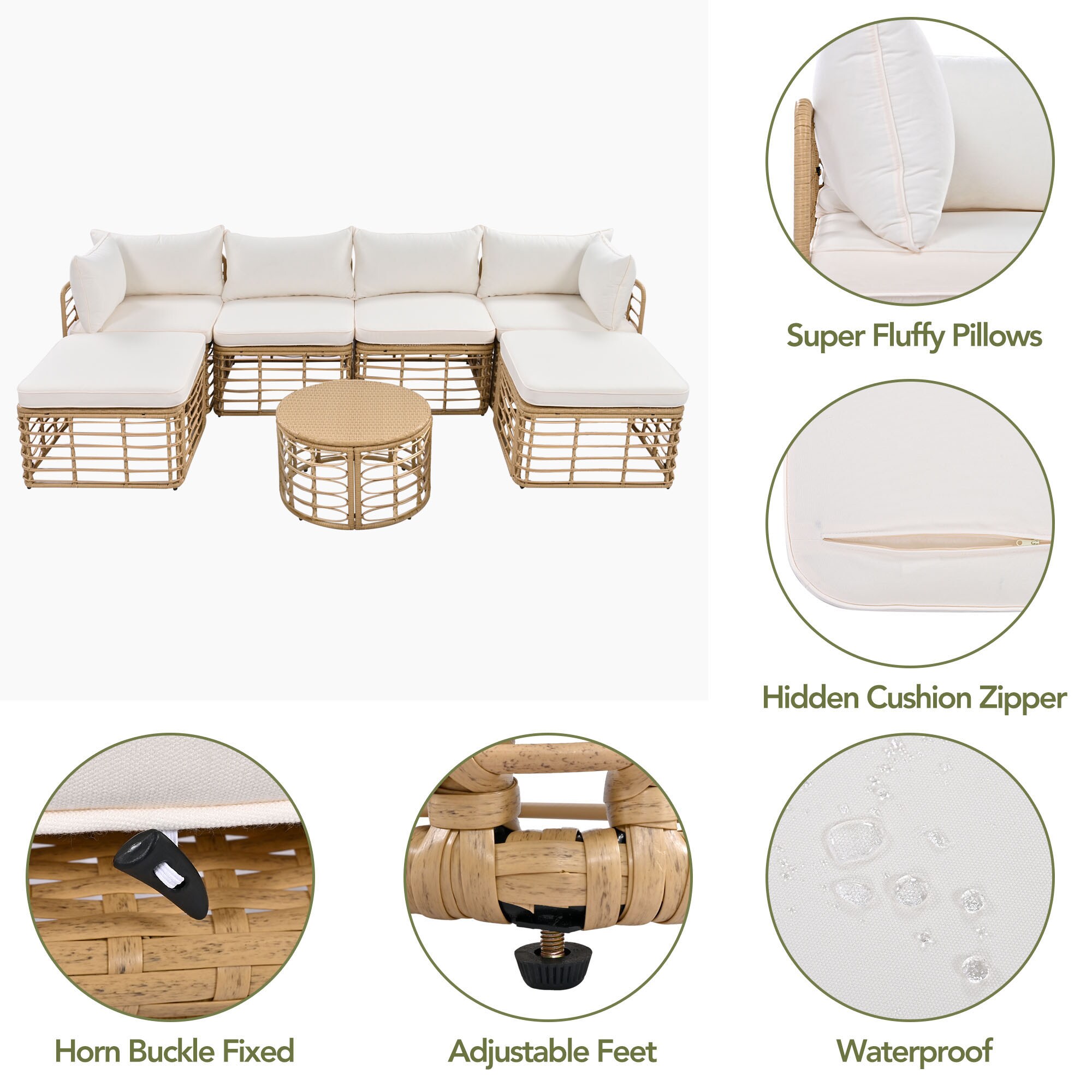 Forclover ALUS-311BE Patio-Sofas-Daybeds - View #6