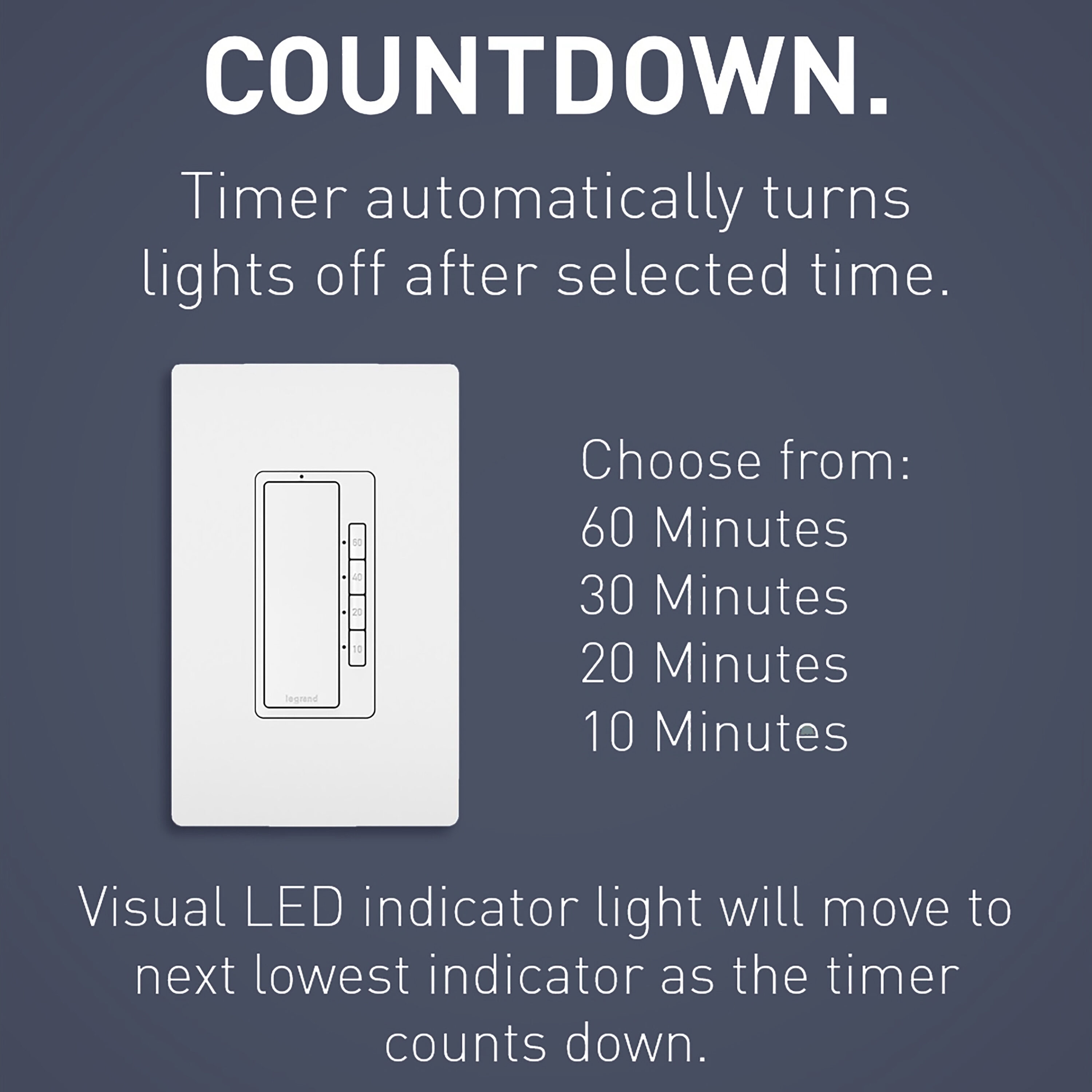 Legrand 15-Amps 120-volt radiant Button In-wall Countdown Indoor Lighting  Timer in the Lighting Timers department at