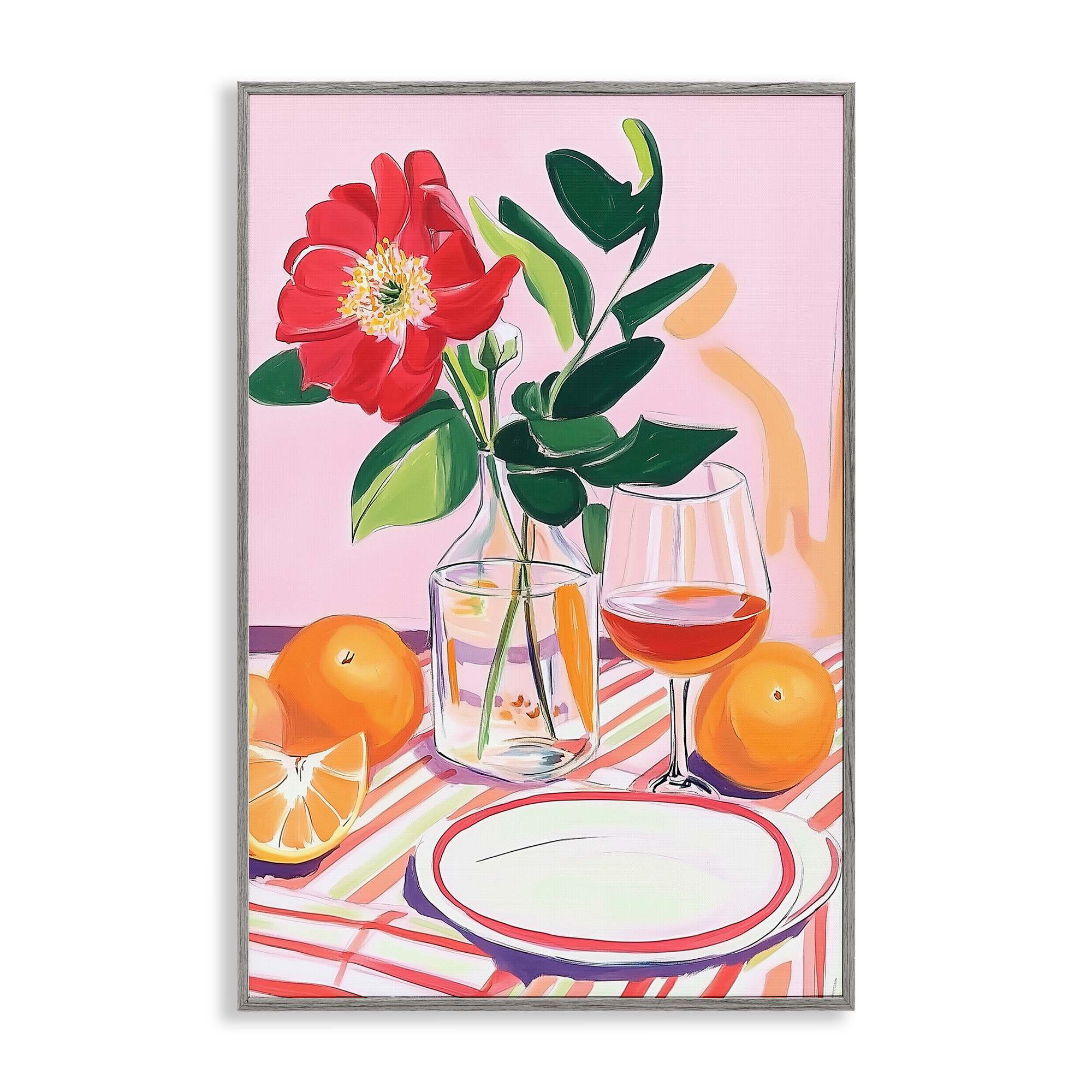 Stupell Industries BT-214-GFF-20X30 Pastel Hued Table Setting Gray Framed Giclee Art By Andreas Magnusson 20 x 30