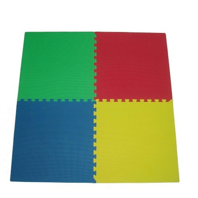 Interlocking Play Mat - 2 X 2 Linking Mat with 4 Color Edges - Soft,  Waterproof, and Non-Toxic in the Mats department at