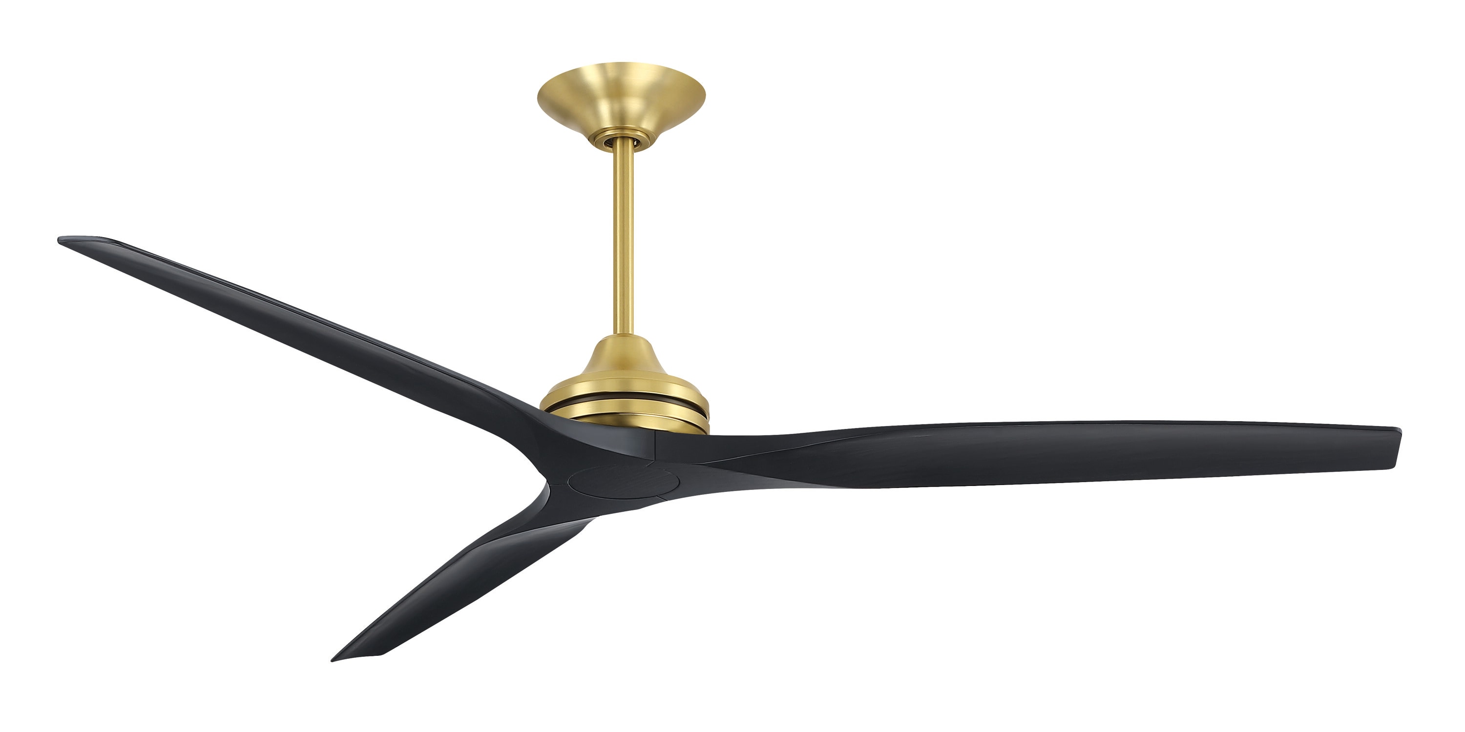 Fanimation Spitfire 72-in Brushed Satin Brass with Black Blades Indoor/Outdoor Smart Propeller Ceiling Fan Light Kit Compatible and Remote (3-Blade) FPD6721BBS-72BL Sansujyuku sansujyuku.com