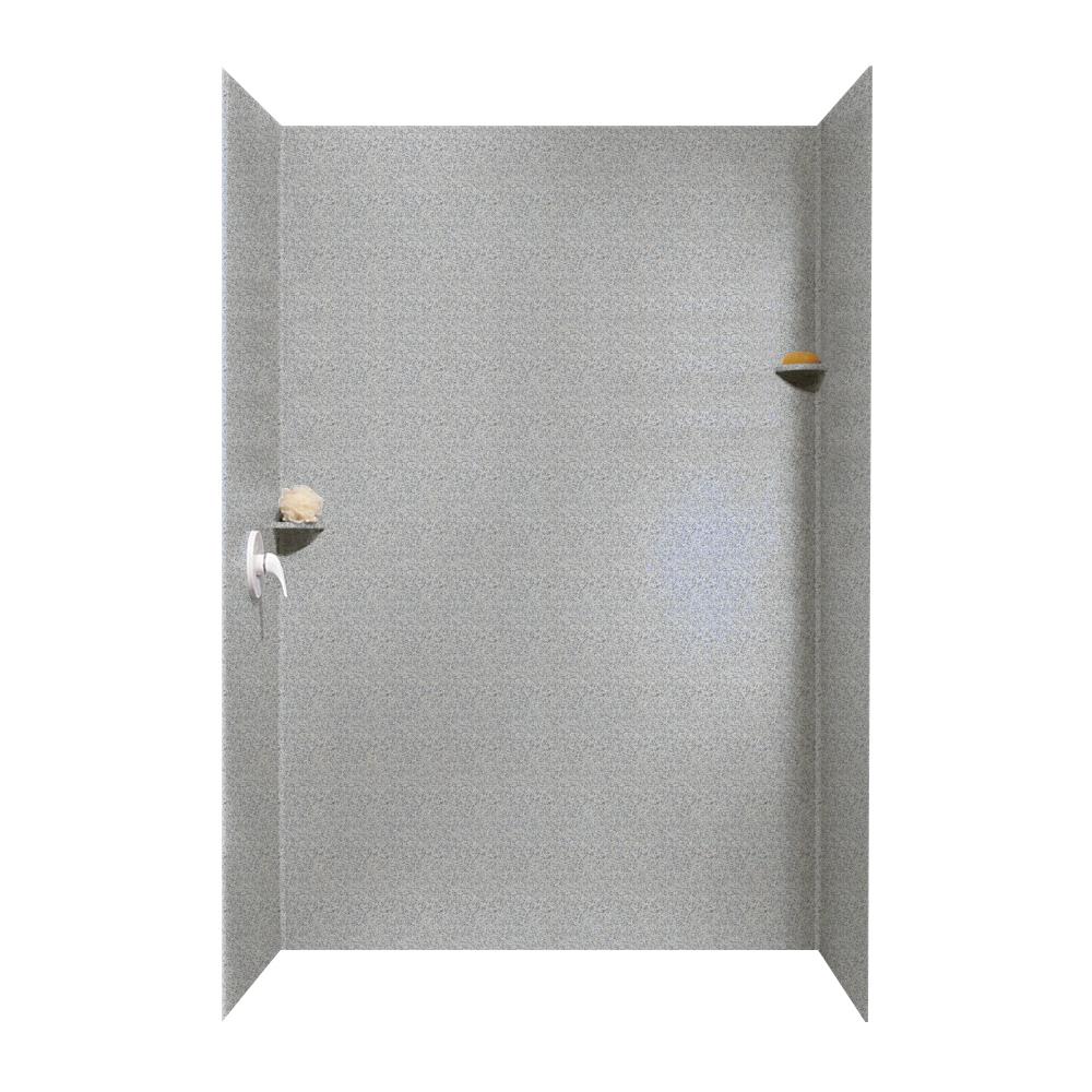 62-in W x 36-in D x 96-in H Gray Granite 3-Piece Glue Up Alcove Shower Panel Kit | - SWAN SK-366296-042