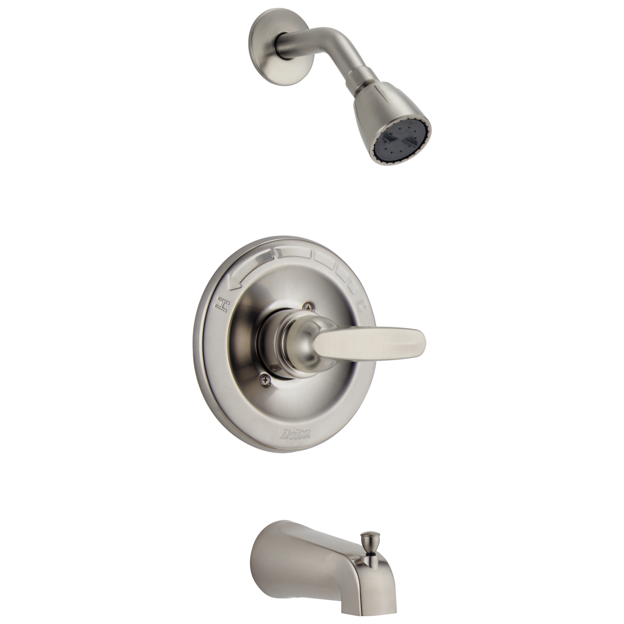 Delta BT13410-SS Foundations Stainless 1-handle Single function 2.0-in Round Bathtub and shower Faucet