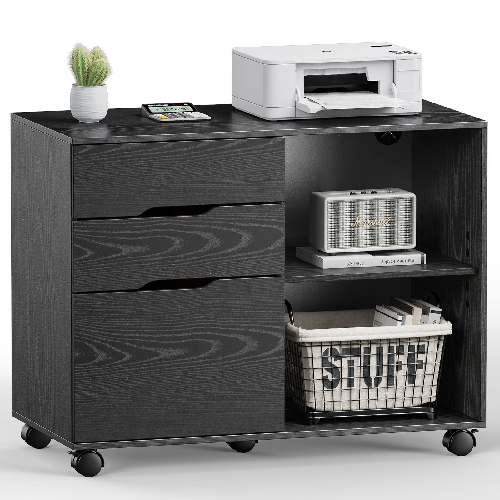 ZAKLOOP XU1856128353 Black 3 -Drawer 15-in File Cabinet