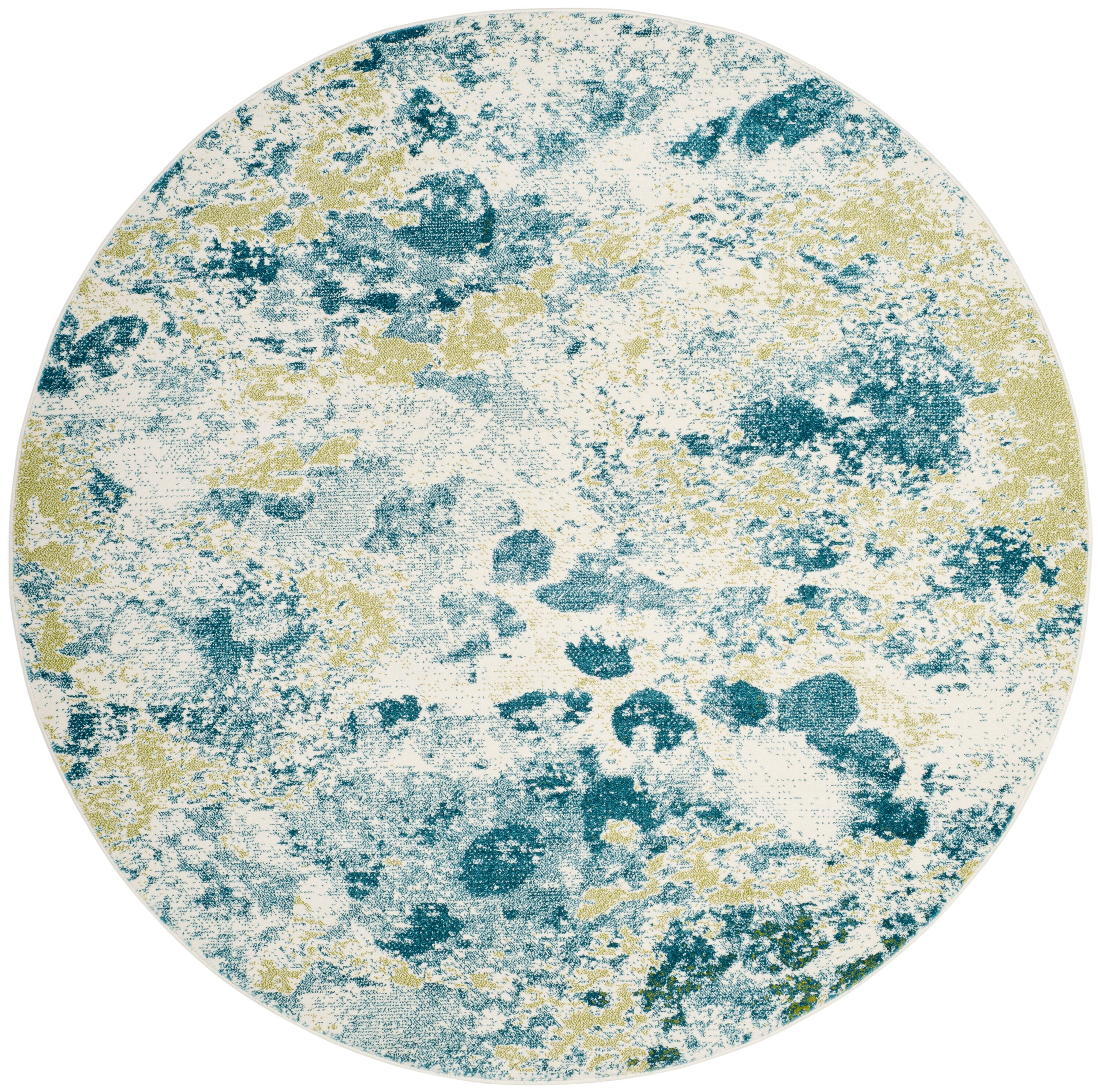 Safavieh Water Color 696B Ivory Light Blue 7 x 7 Round Area rug in the ...