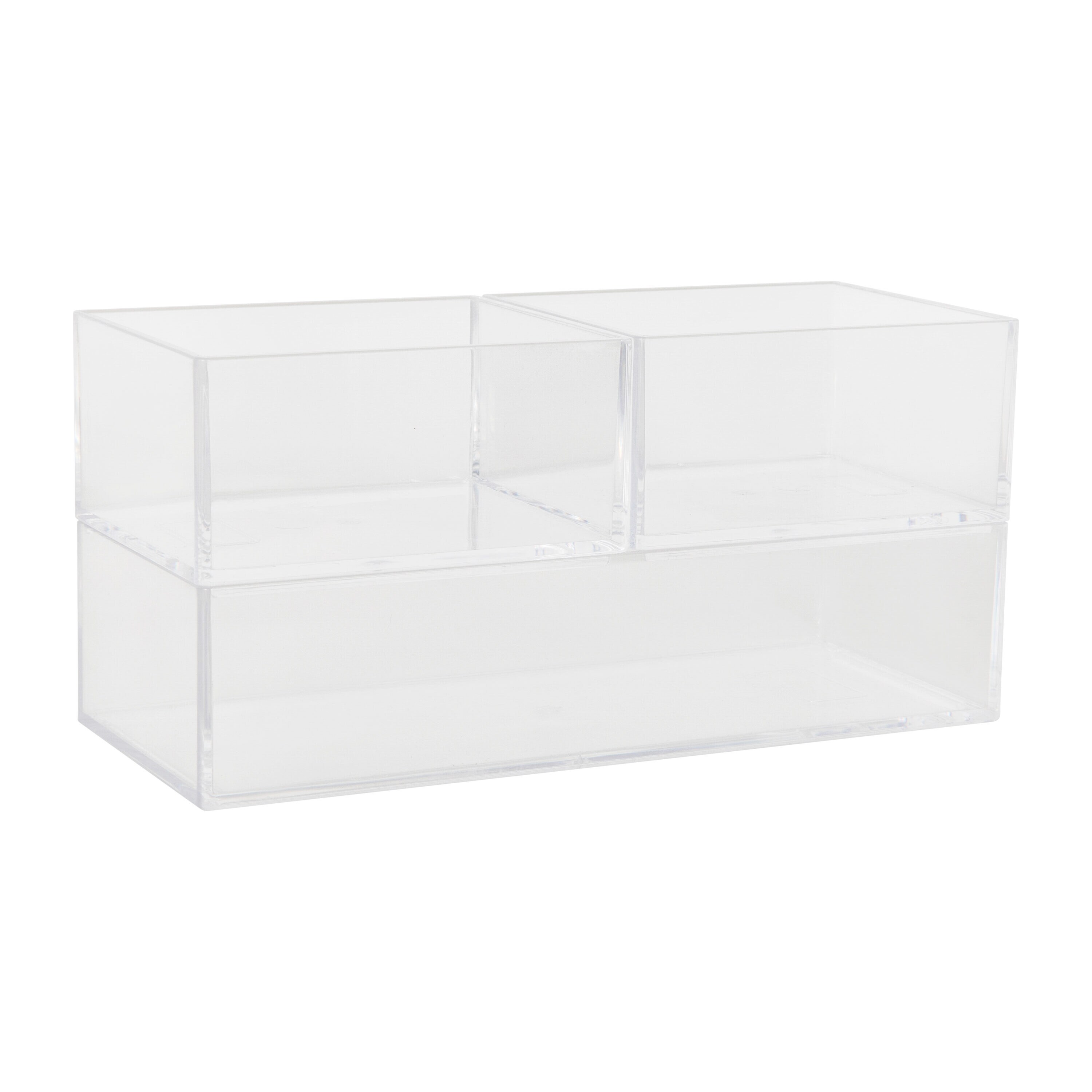 Flash Furniture Brody Small Storage Bin in Clear and Light Natural (Set of  3)