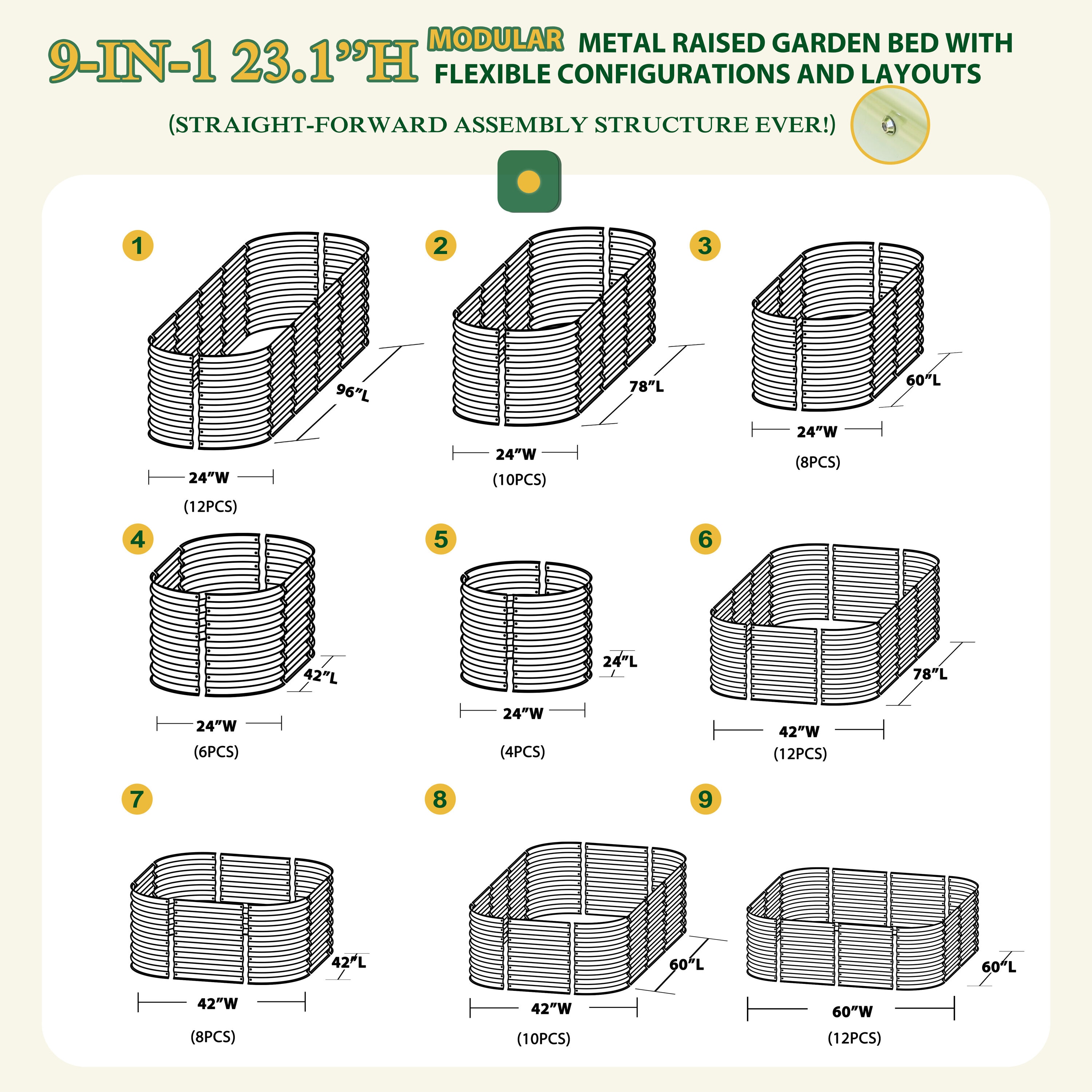 VEIKOUS PG0102-82-03CW Raised-Garden-Beds - View #3