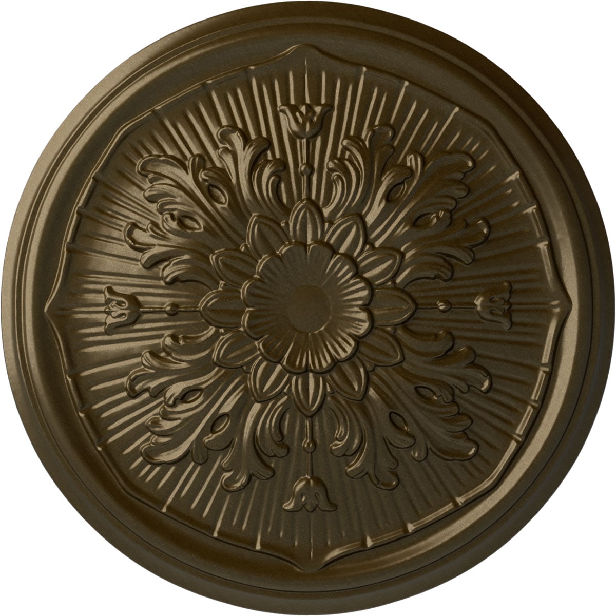 Ekena Millwork CM16LUBRS Luton 15.75-in W x 15.75-in L Painted Brass Polyurethane Whole Ceiling Medallion