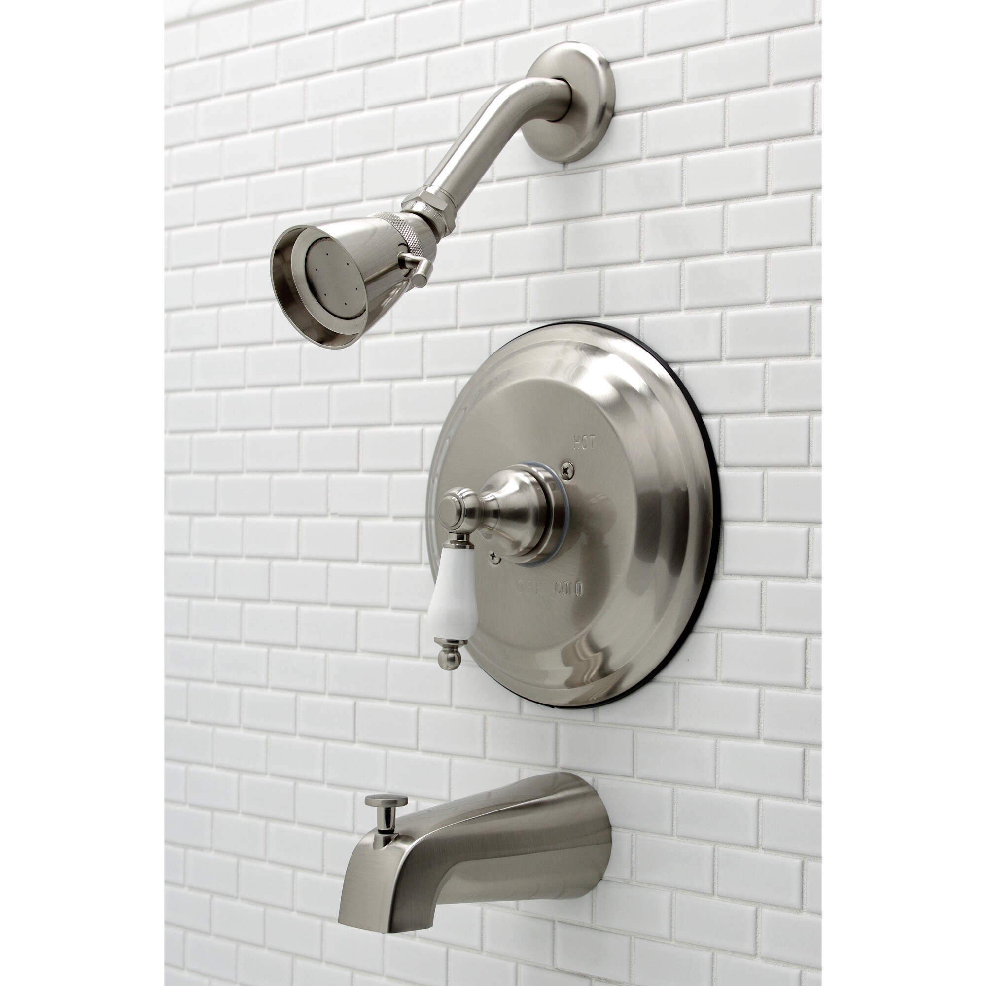 Elements of Design EB3638PL St Louis Satin nickel 1-handle Single function 3.75-Inches Round Bathtub and shower Faucet with Valve
