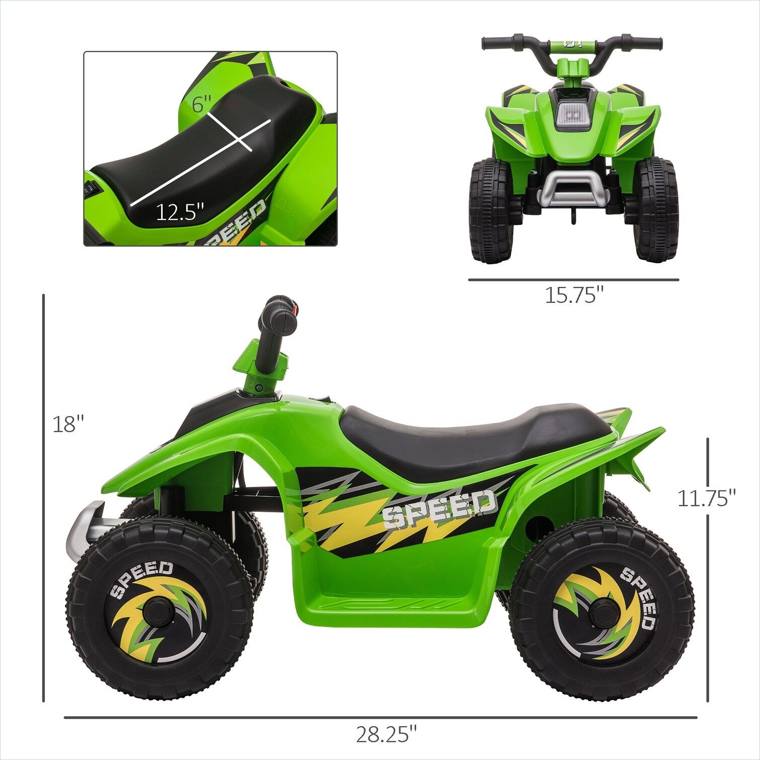 Naturefalls Steel-Frame Electric Ride-On ATV for Toddlers 18-36 Months ...