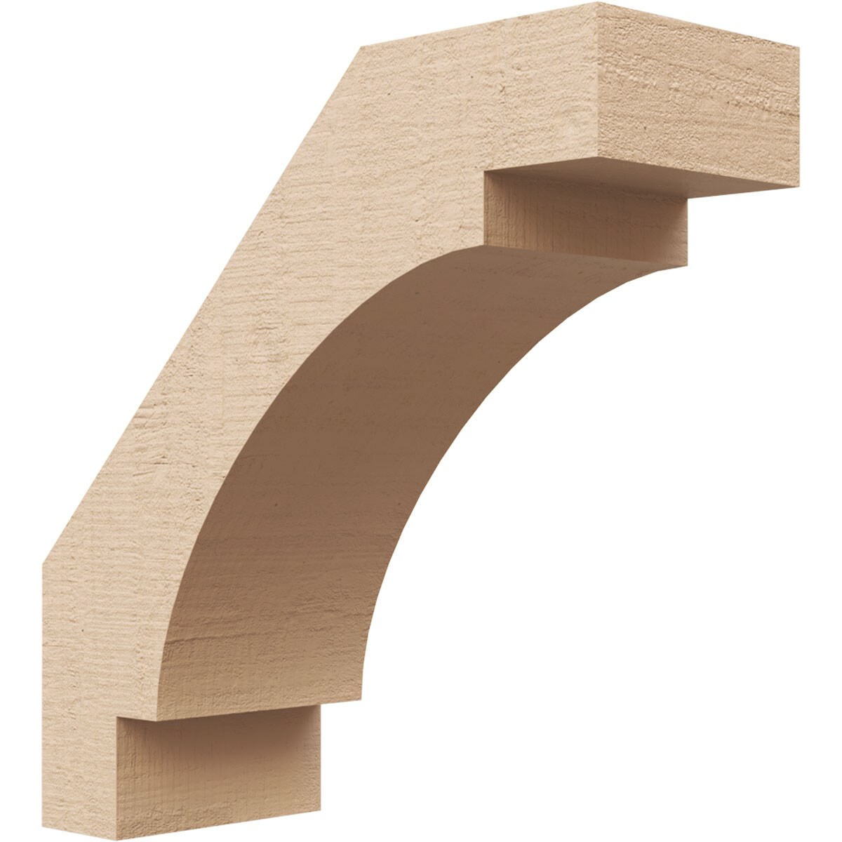 Ekena Millwork BRCUR03X08X08MRCRCPR 3-in x 8-in x 8-in Primed Urethane Merced Rough Cedar Woodgrain TimberThane KneeBrace