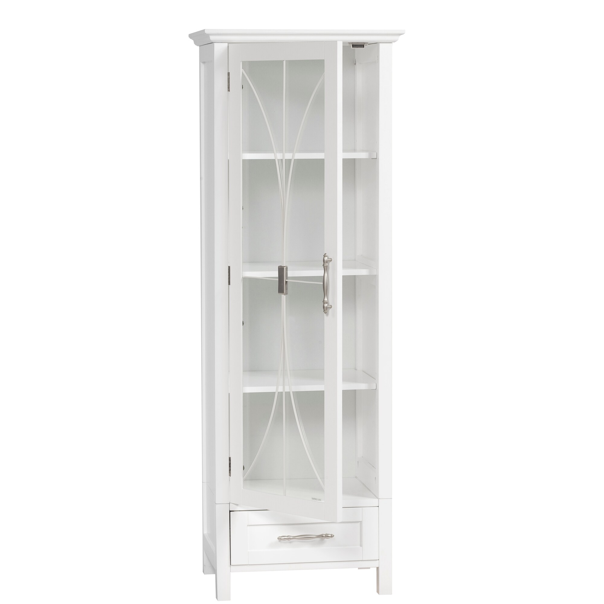Delaney White Adjustable Shelving Linen Tower Cabinet