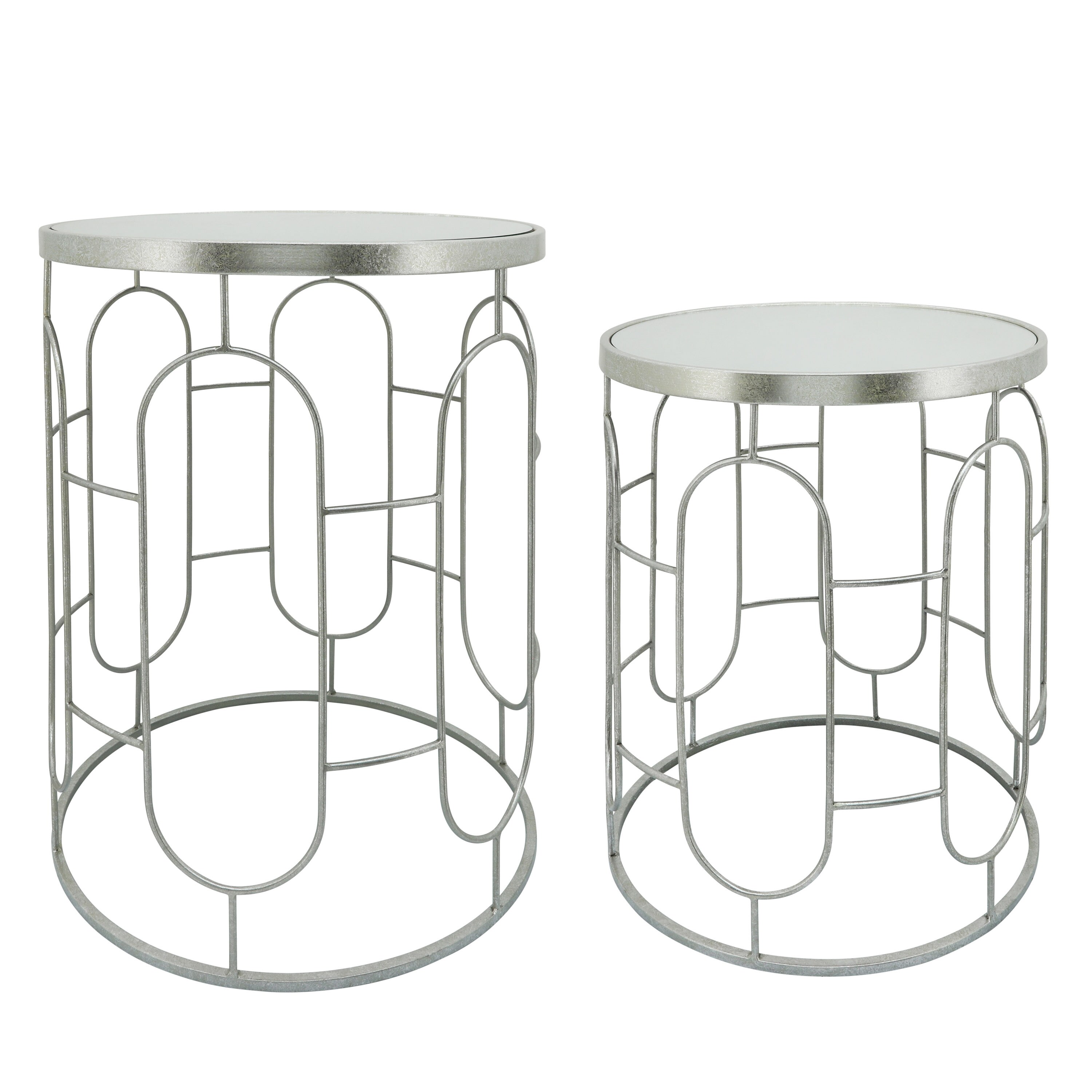 Sagebrook Home 14052-03 18-in W x 24-in H Silver Mirror Round Modern End Table Assembly Required