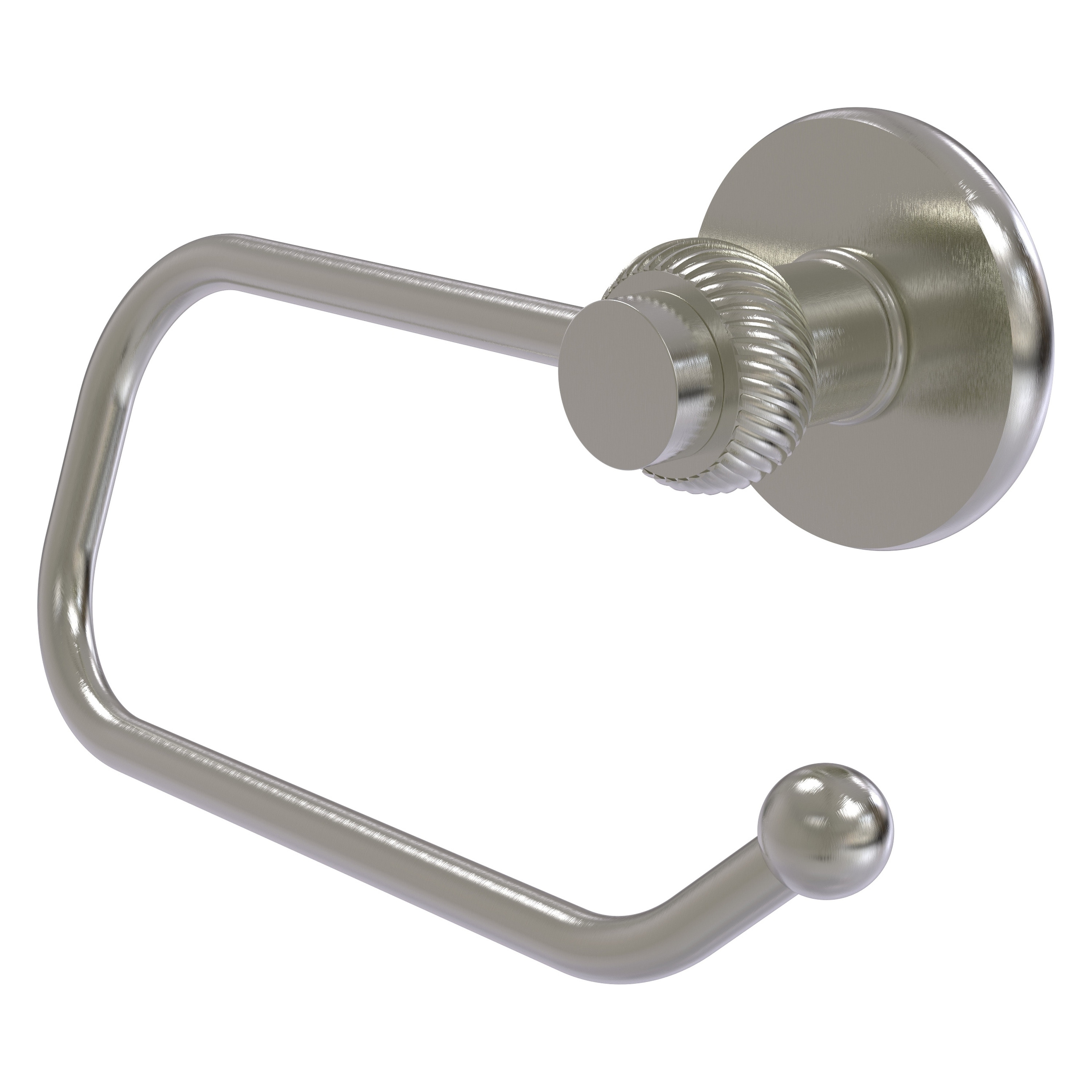 Allied Brass 924ET-SN Mercury Satin Nickel Wall mount Single post Toilet Paper Holder 1 -Rolls