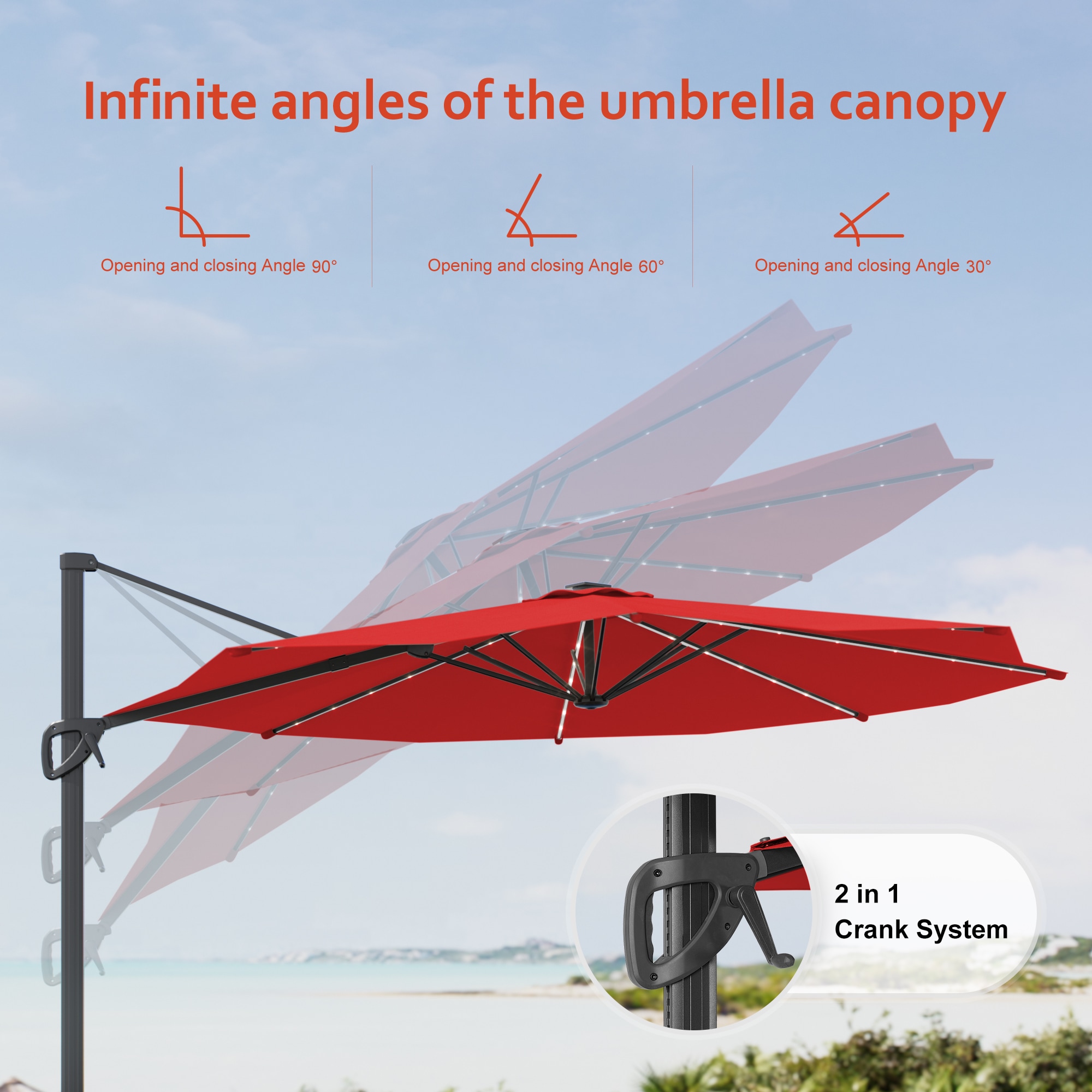 ACEGOSES LW-LED-330RD Umbrellas-2 - View #5