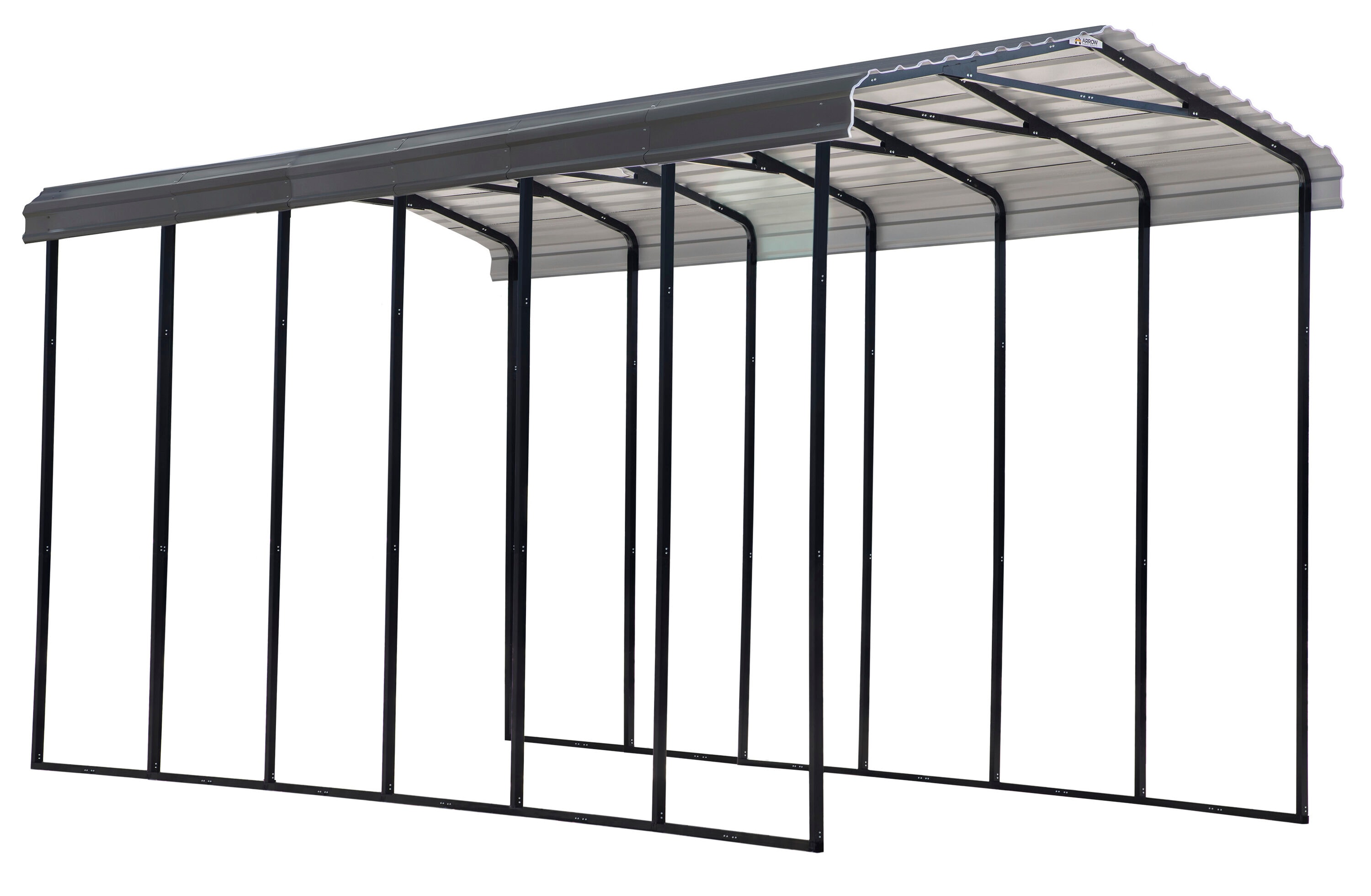 Arrow CPHC142914 14-ft W x 29-ft L x 14-ft H Charcoal Metal Carport with Metal Roof