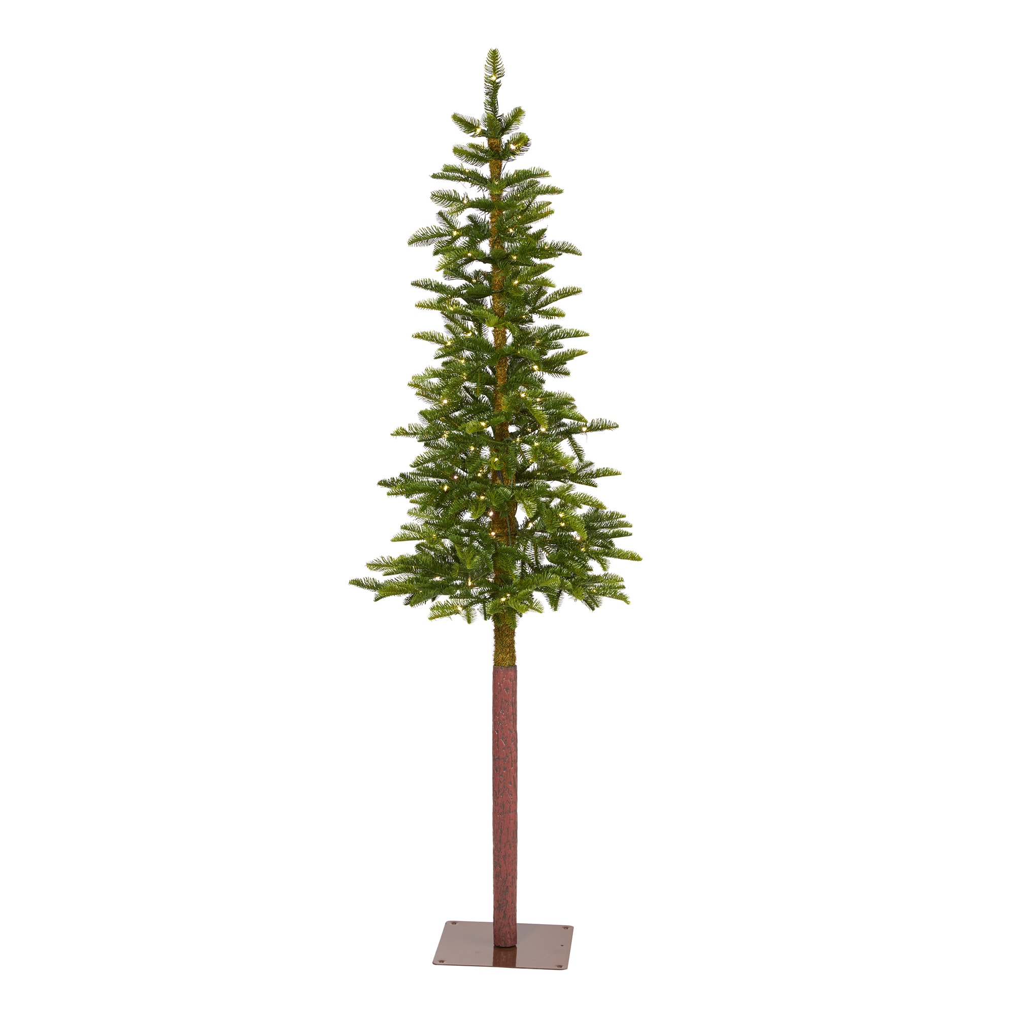 Nearly Natural 6.5' Slim Christmas Tree w/Remote Control 