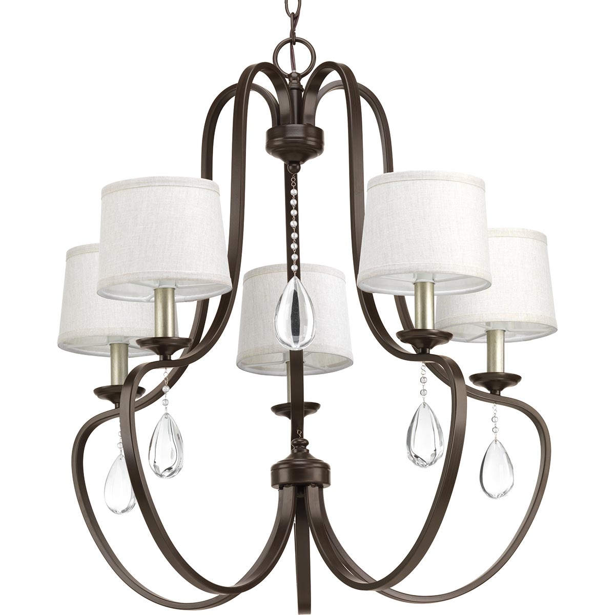 Progress Lighting Anjoux 5-Light Antique Bronze Transitional Chandelier