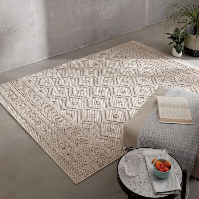 Natural Outdoor Geometric Area Rug