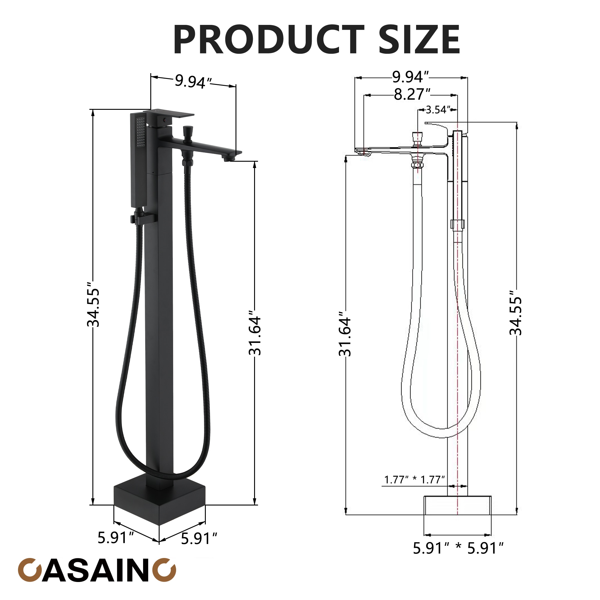 CASAINC CASA01MB-10 Roman-Tub-Faucets - View #4