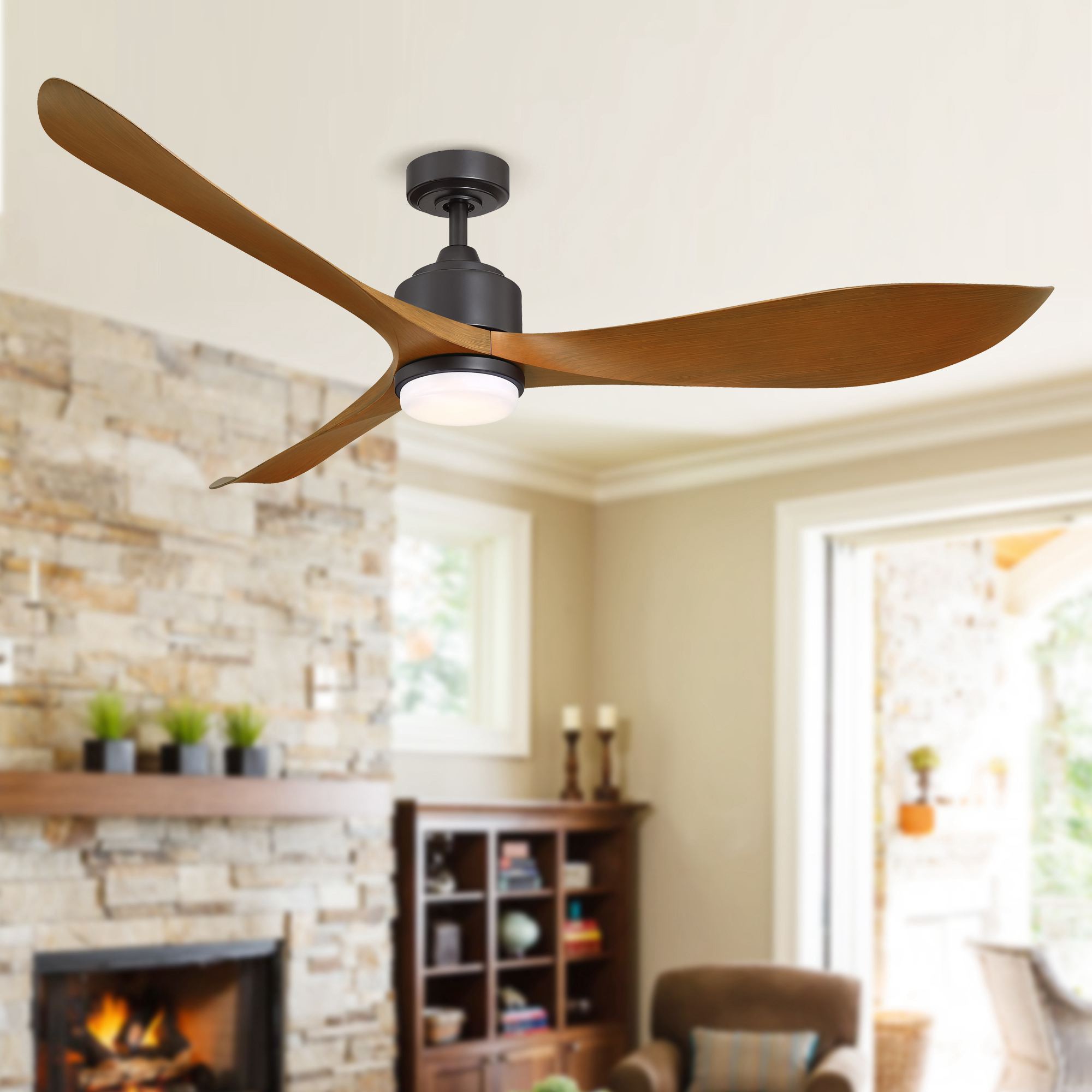 Parrot Uncle 66-in Oil Rubbed Bronze Integrated LED Indoor Propeller ...