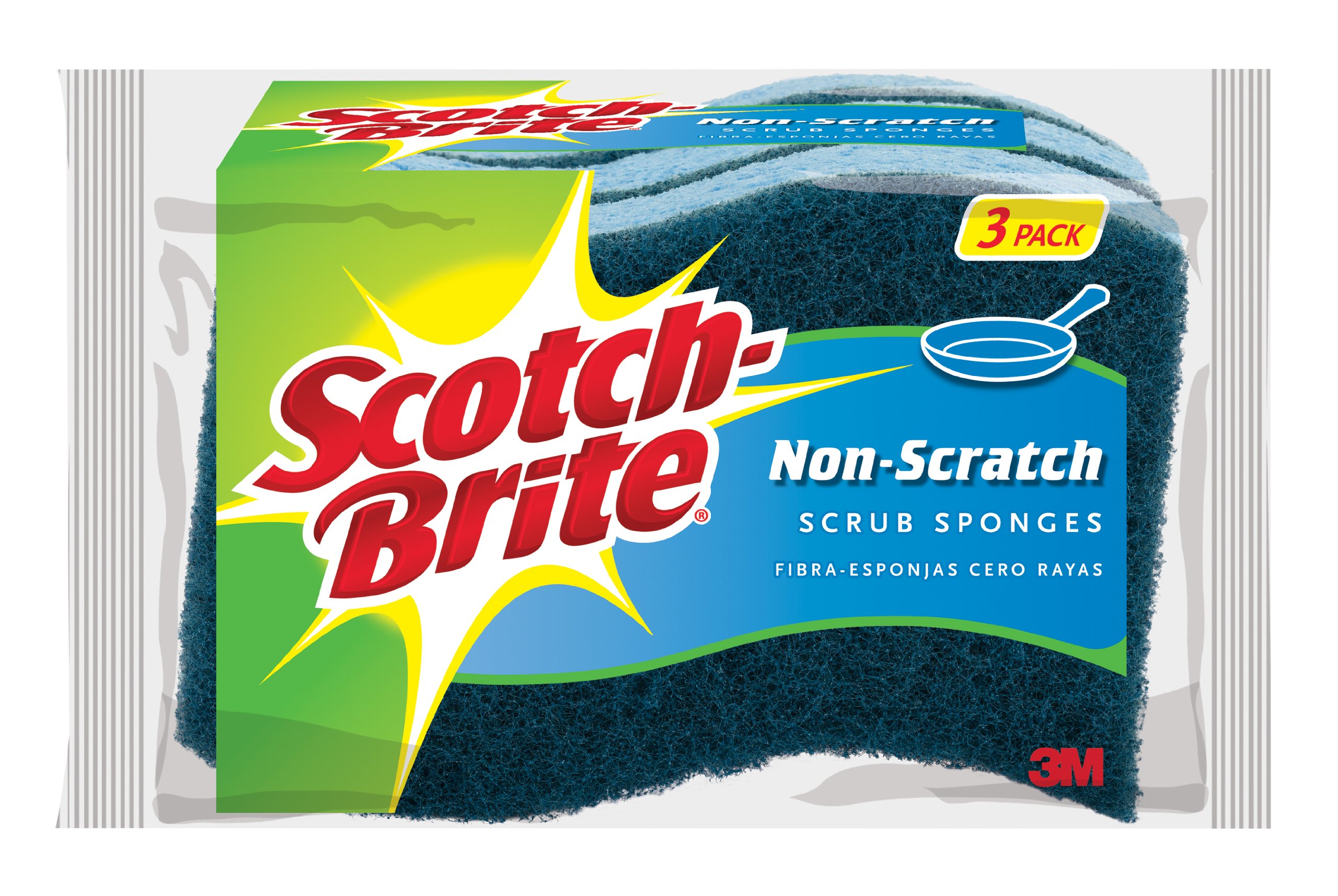 Scotch-Brite ScotchBrite NonScratch Scrub Sponge 18 Sponges Total Perfect for Kitchen and Bathroom Cleaning