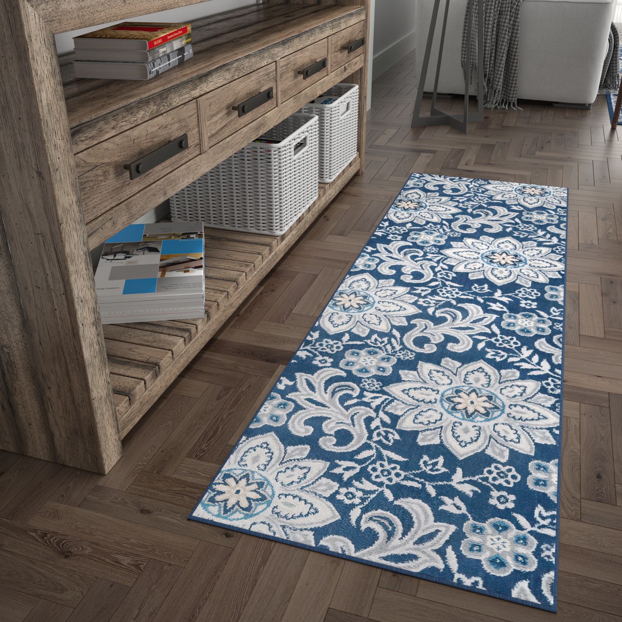 Tayse MDN3907 2X8 Madison 2 x 8 (ft) Loomed Polypropylene Blue Rectangular Indoor Runner rug