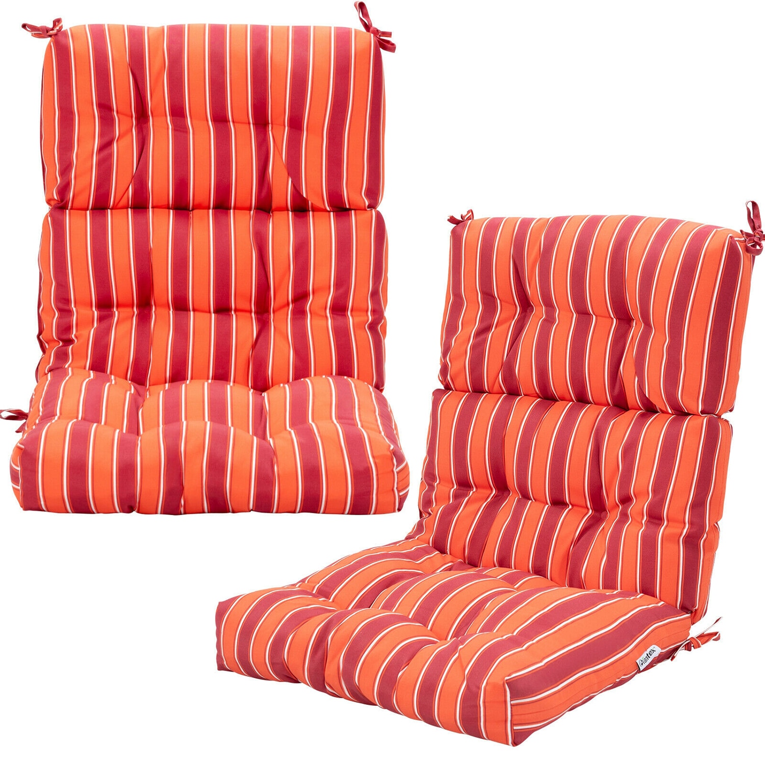 Deep Seat Chair Cushion Pads Set with Rope Belts for Indoor and Outdoor -  Costway