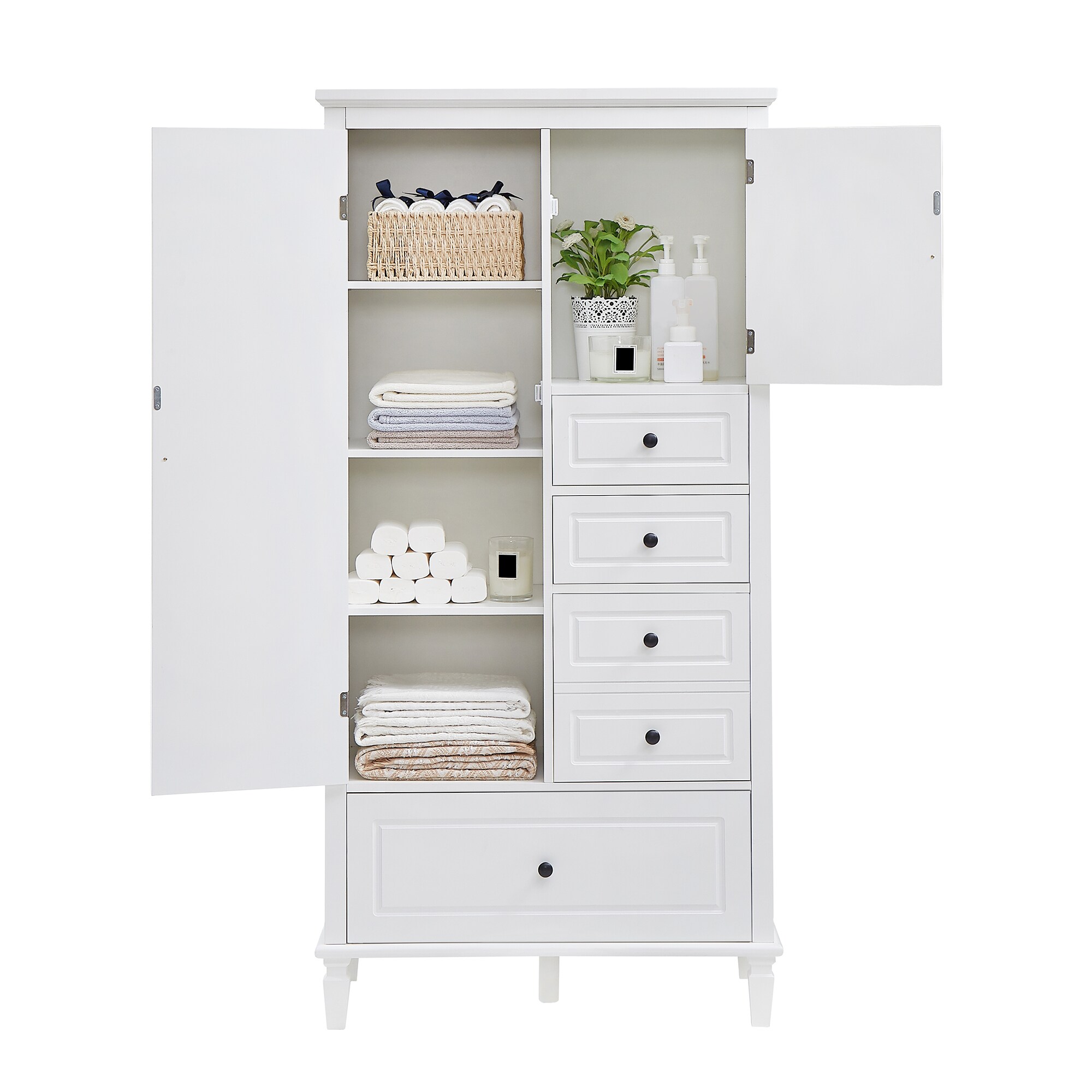 Hrinhom BA08-WHITE Linen-Cabinets - View #3