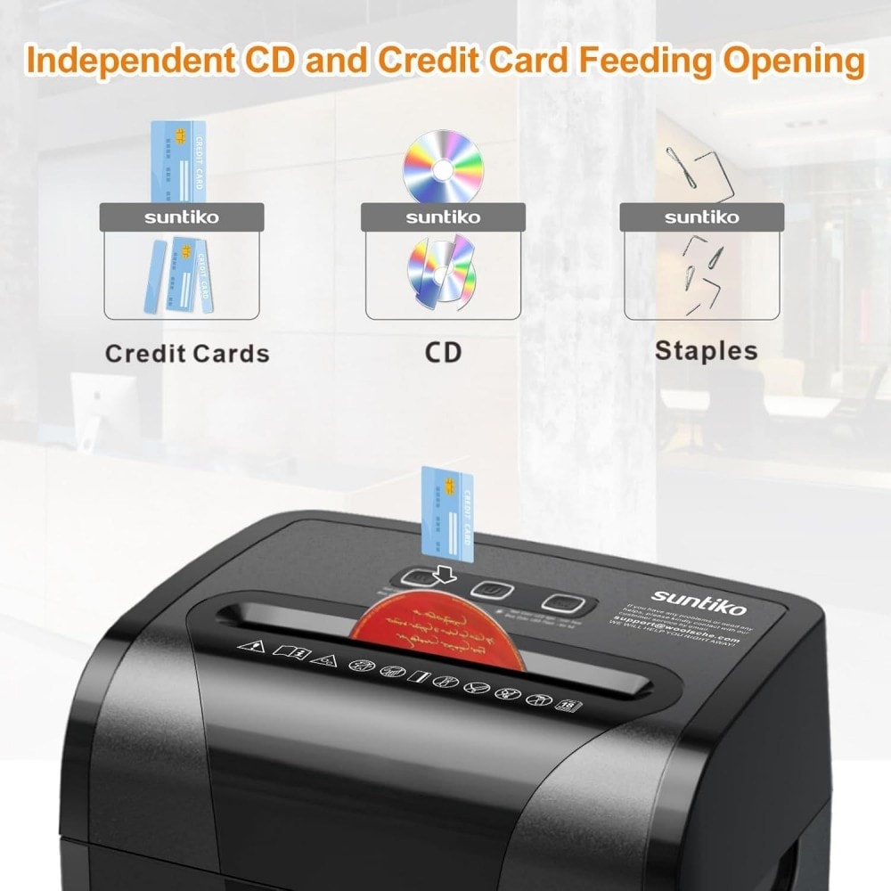 YOSIMFUR 18 Sheet Cross Cut Office Paper Shredder P4 Security Level ...
