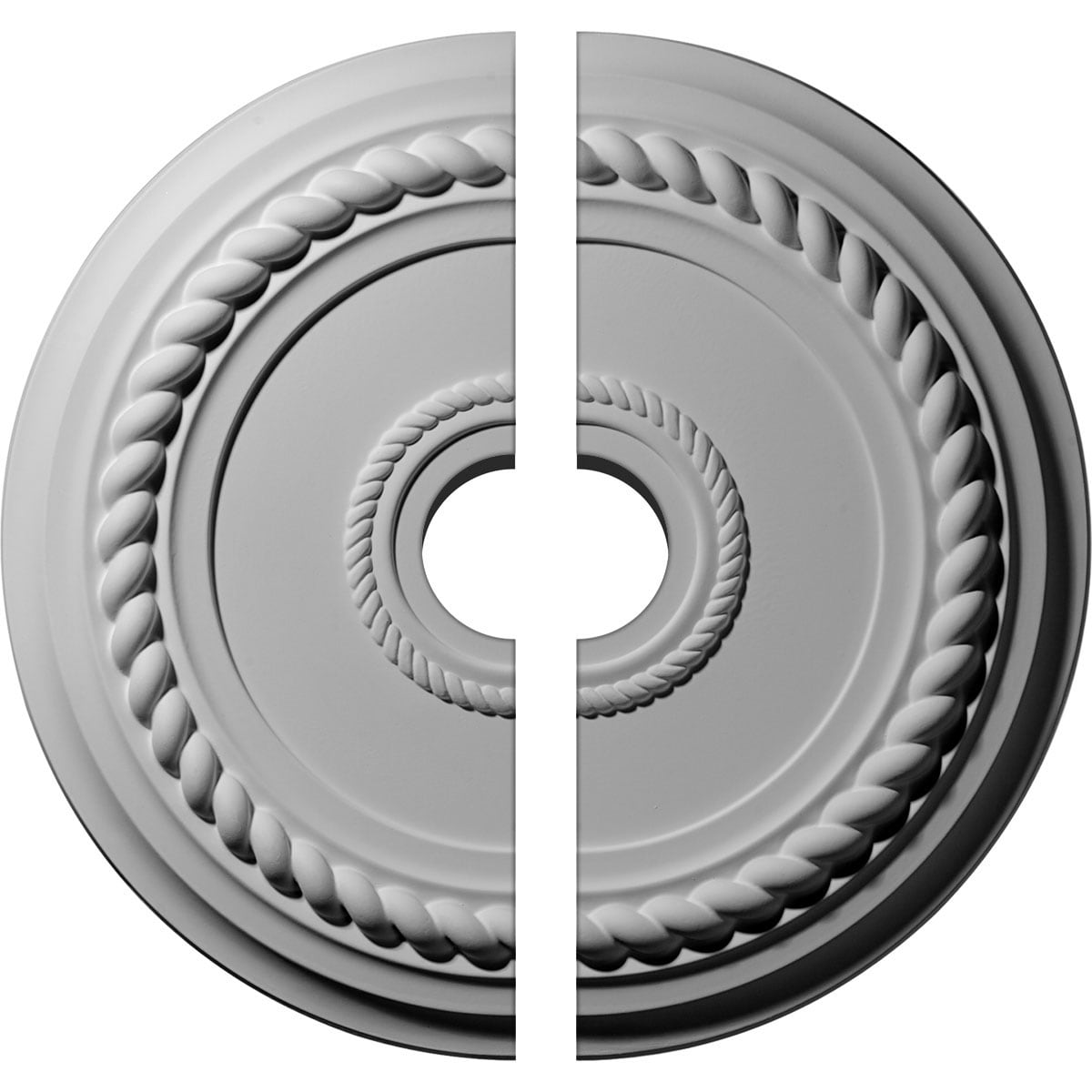 Ekena Millwork CM18AL2-03500 Alexandria 19.625-in W x 19.625-in L Architectural White Polyurethane Split Ceiling Medallion