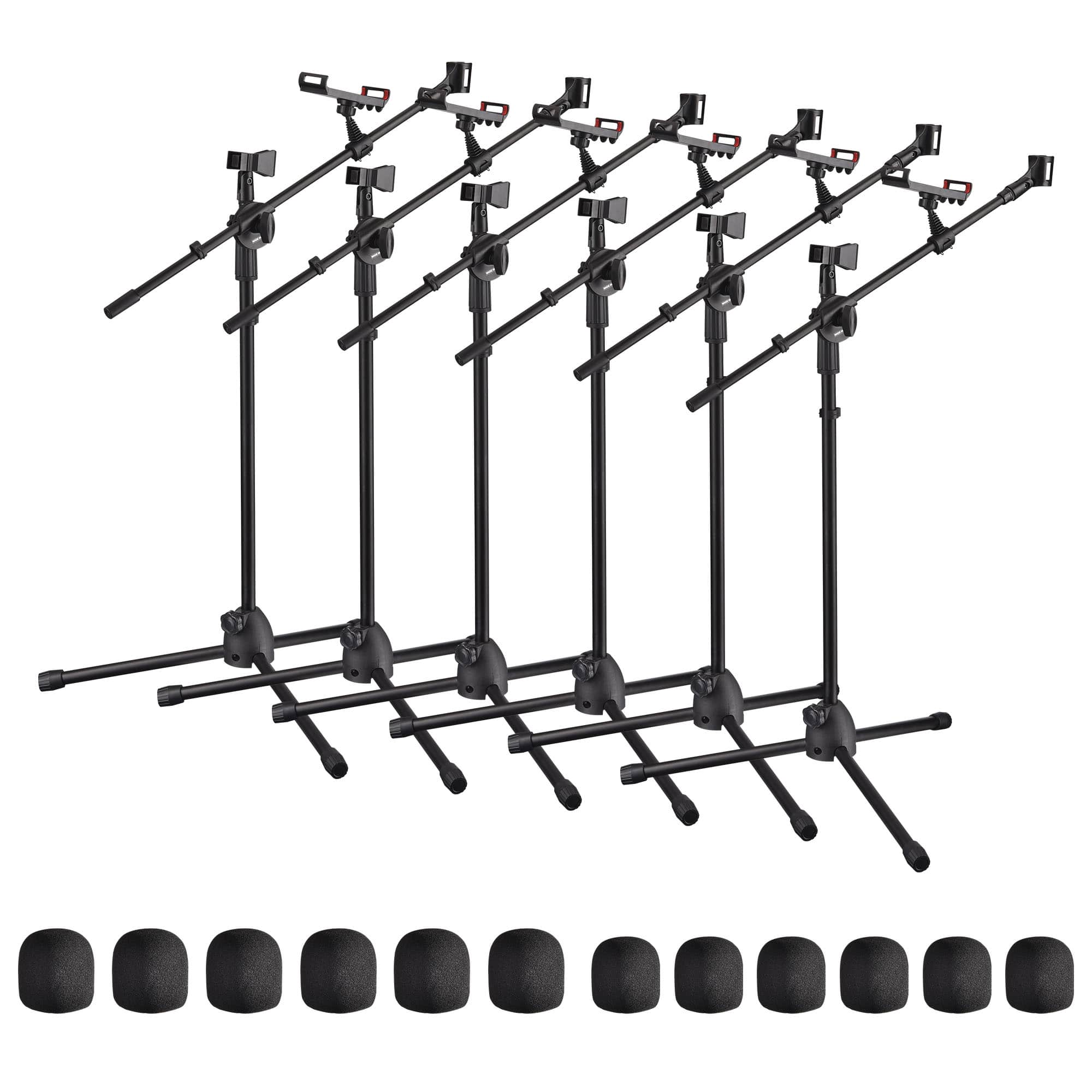 Yescom 28MIS004-2M-06X6-LO 6 Packs Microphone Boom Arm Stand Dual Mic Clips Adjustable Tripod Phone Holder