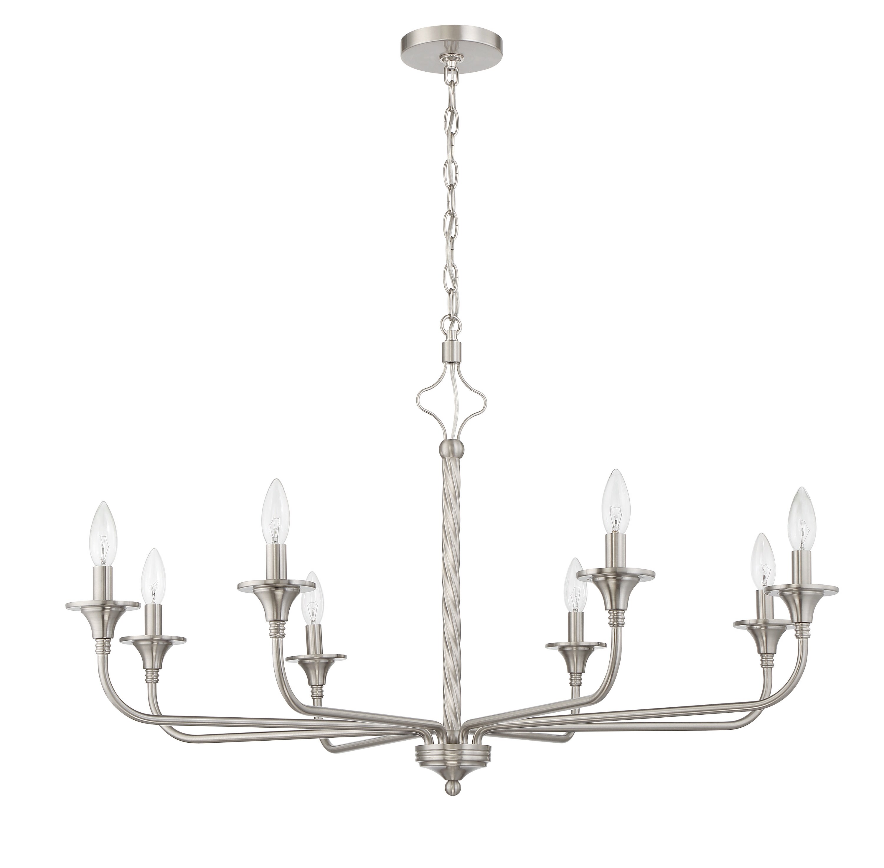 Jolenne Brushed Nickel 8-Light Candle Style Chandelier