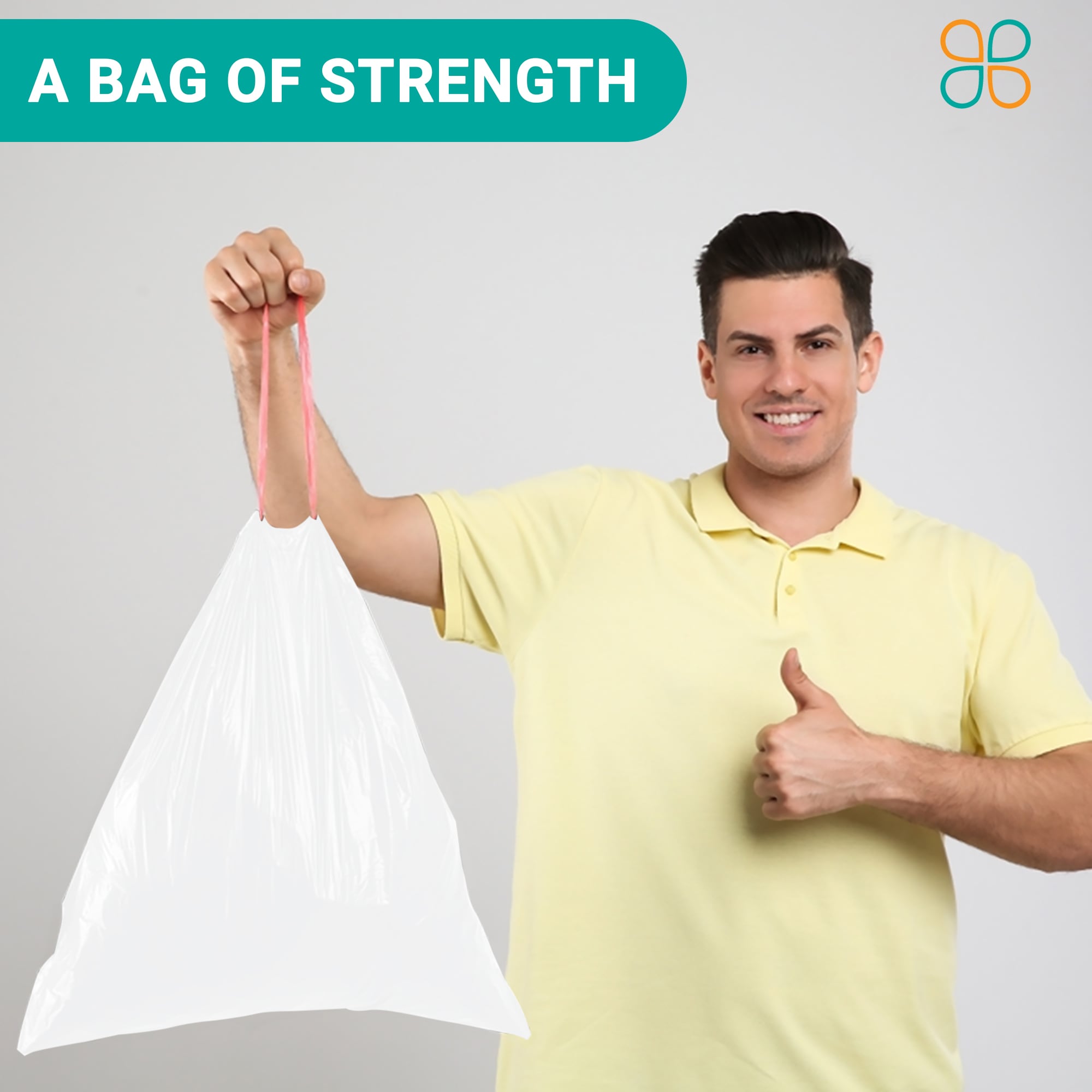 4 Gallon Drawstring Trash Bags  4 Gallon White Trash Bags – PlasticMill