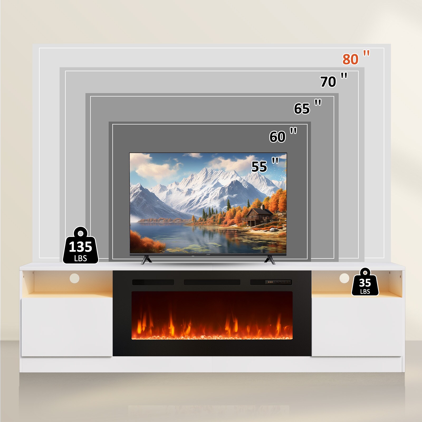 Bapipro TE23A28W Electric-Fireplaces - View #7