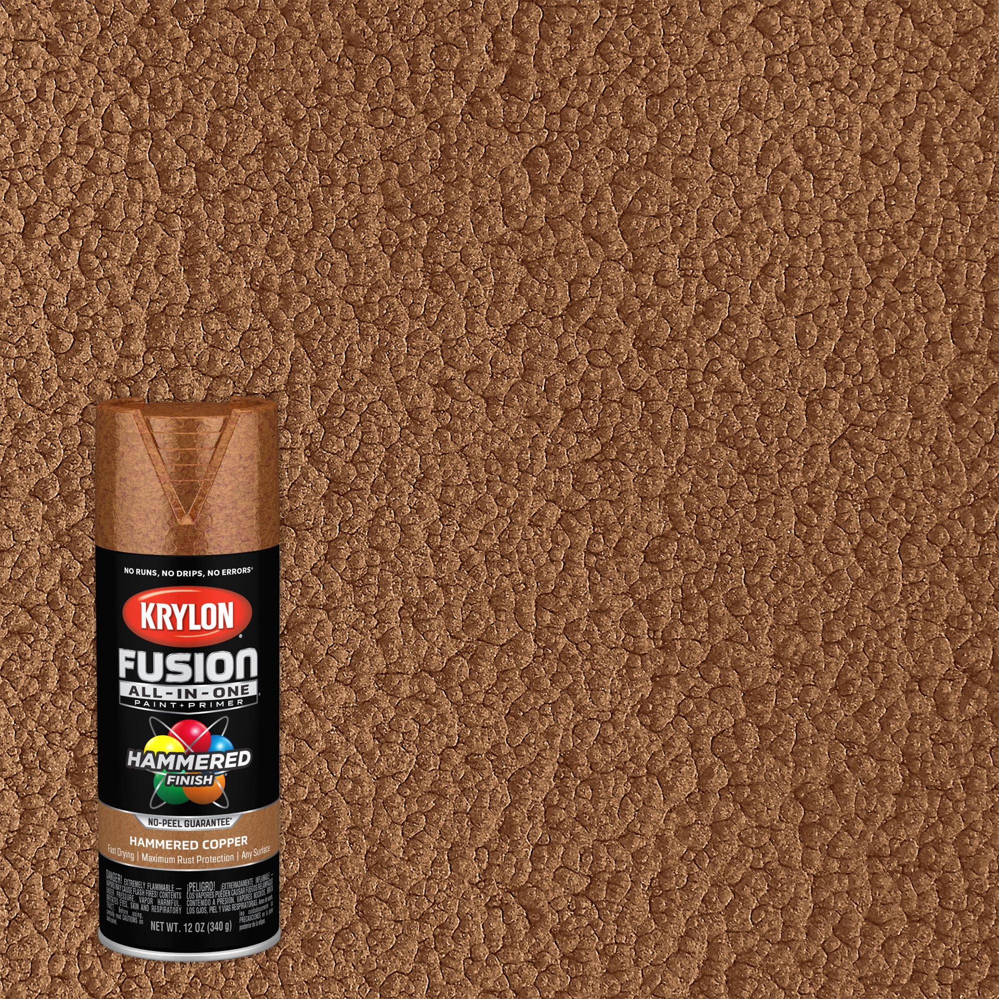 Krylon Fusion All-In-One Acrylic Enamel Gloss Copper Hammered Spray paint and primer in one ( NET WT. 12-oz )