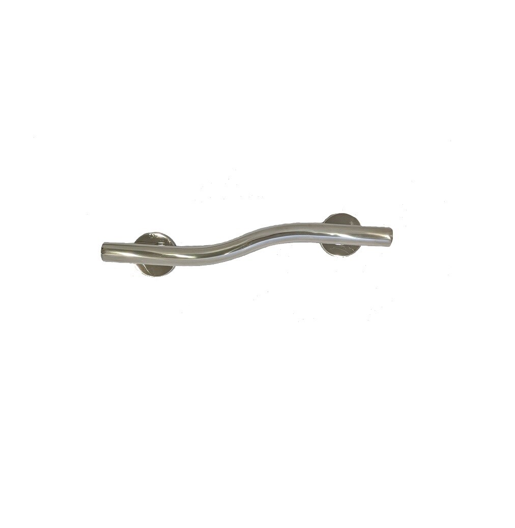 CSI Bathware BAR-WL14-TW-125-PO Wave shaped 10-in Polished Stainless Wall Mount ADA Compliant Grab Bar (500-lb Weight Capacity)