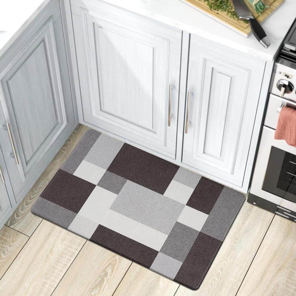 World Rug Gallery 998GRAY18X30 18-in x 30-in Gray PVC Non-Slip Grip Indoor Decorative Anti-fatigue Mat